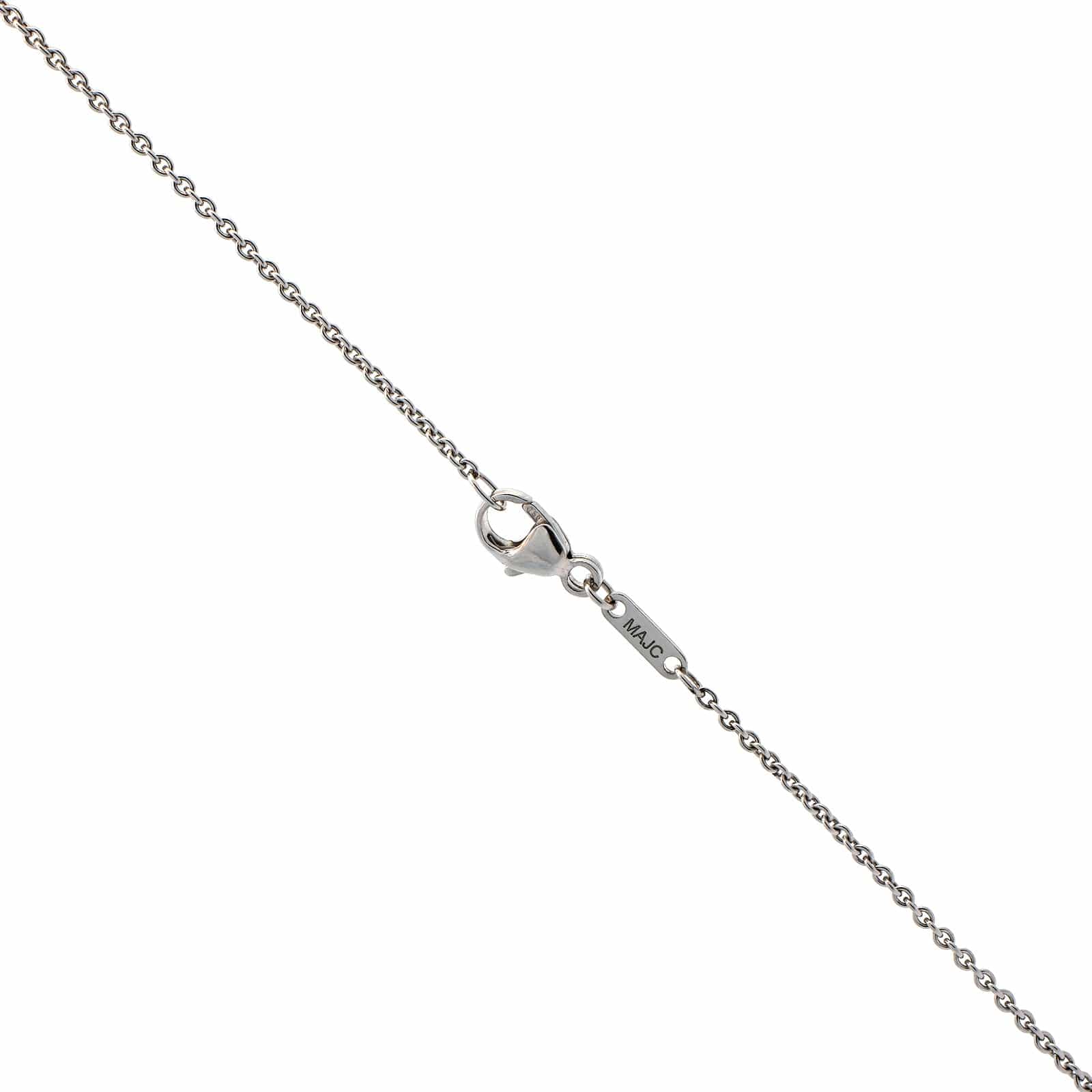 18K White Gold Blue Sapphire Necklace - Image 3