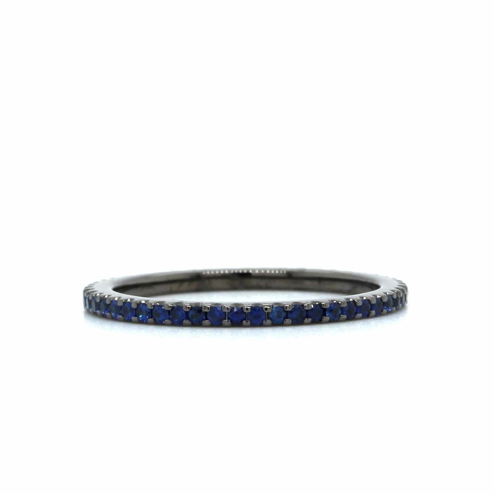 18K White Gold with Black Rhodium Sapphire Eternity Ring
