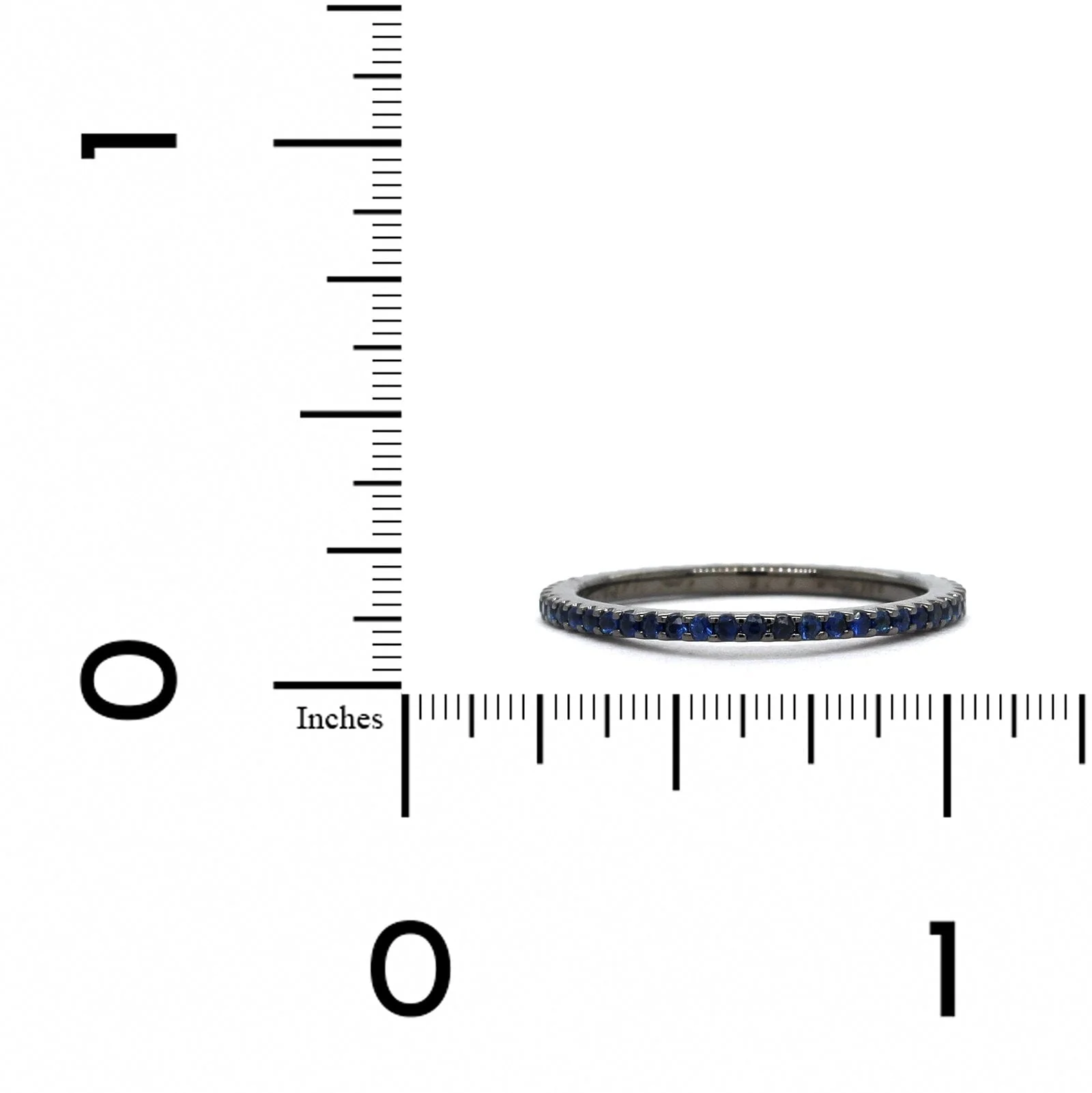 18K White Gold with Black Rhodium Sapphire Eternity Ring - Image 3