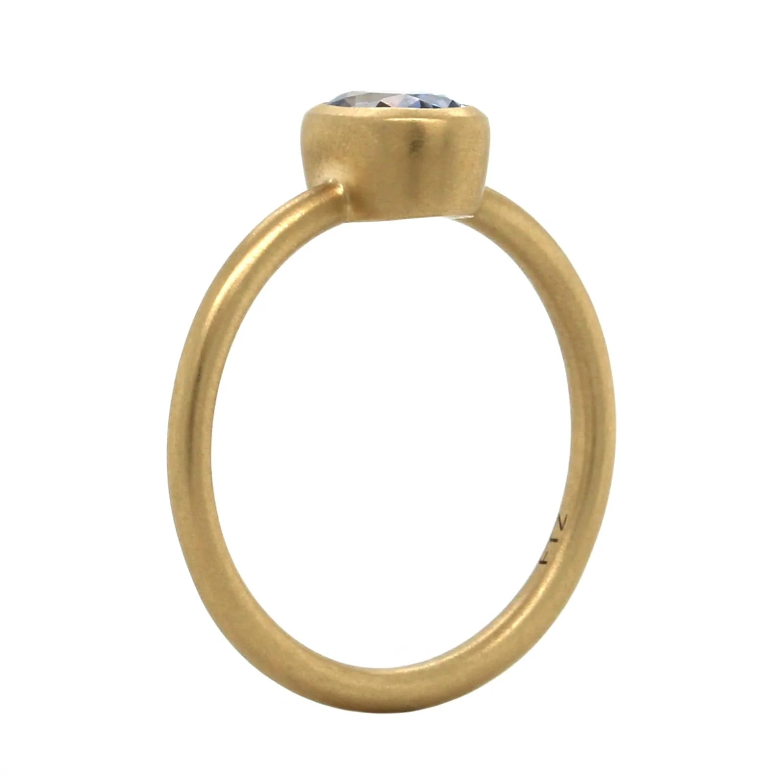 14K Yellow Gold Round Oval Lavender Sapphire Ring - Image 2