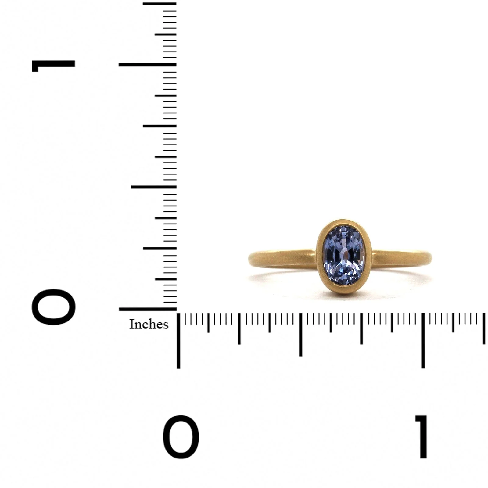 14K Yellow Gold Round Oval Lavender Sapphire Ring - Image 3