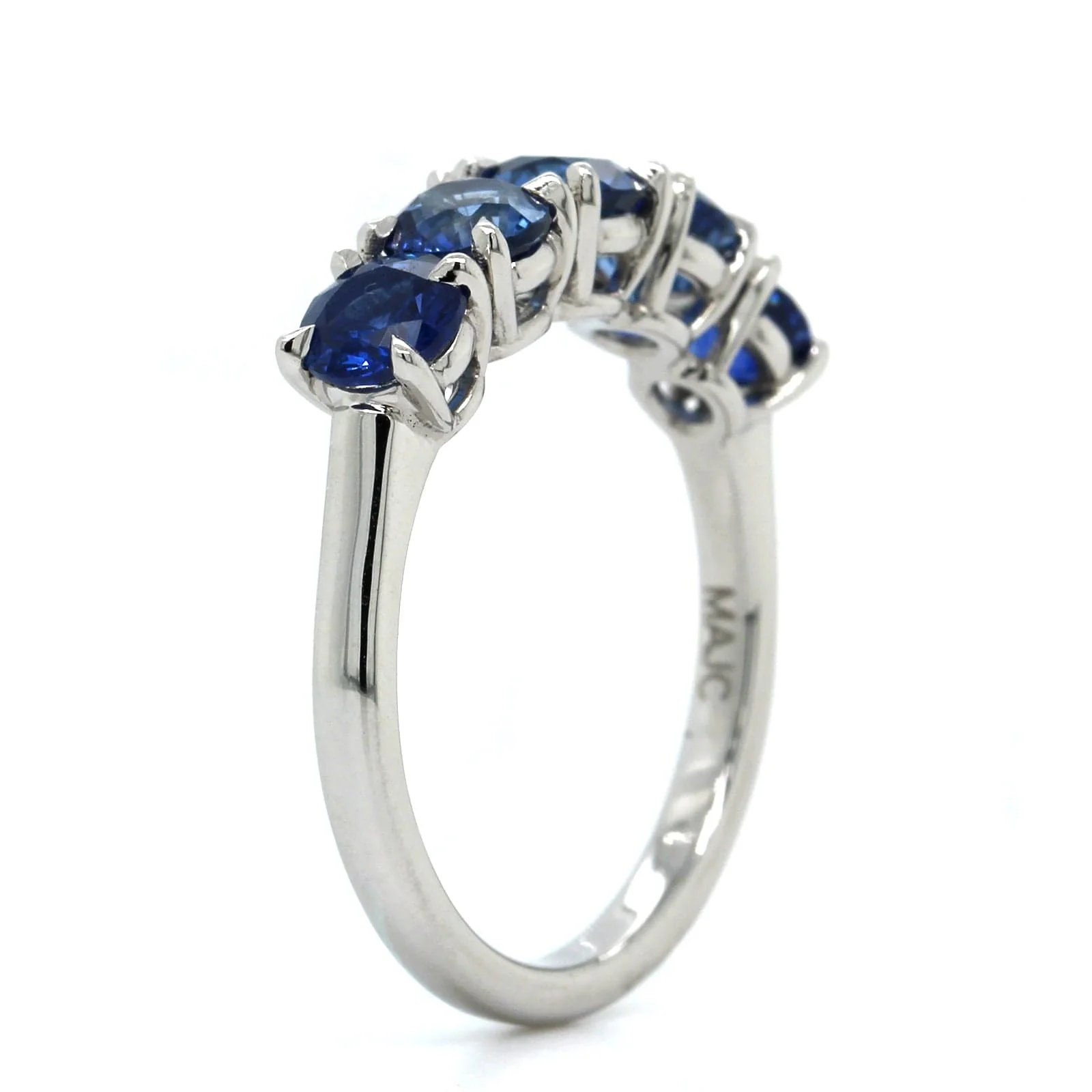 Platinum Sapphire 5 Stone Band - Image 2