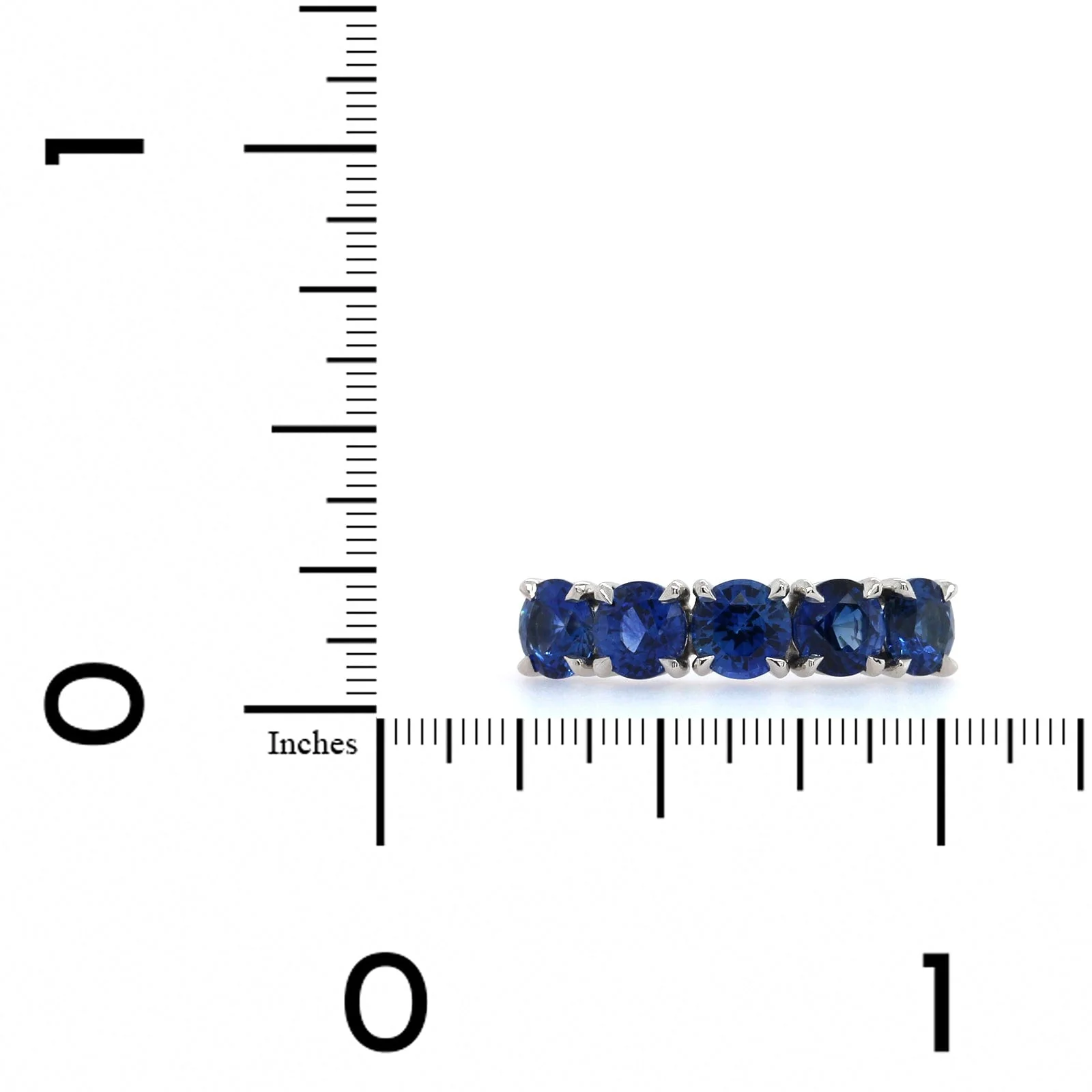 Platinum Sapphire 5 Stone Band - Image 3