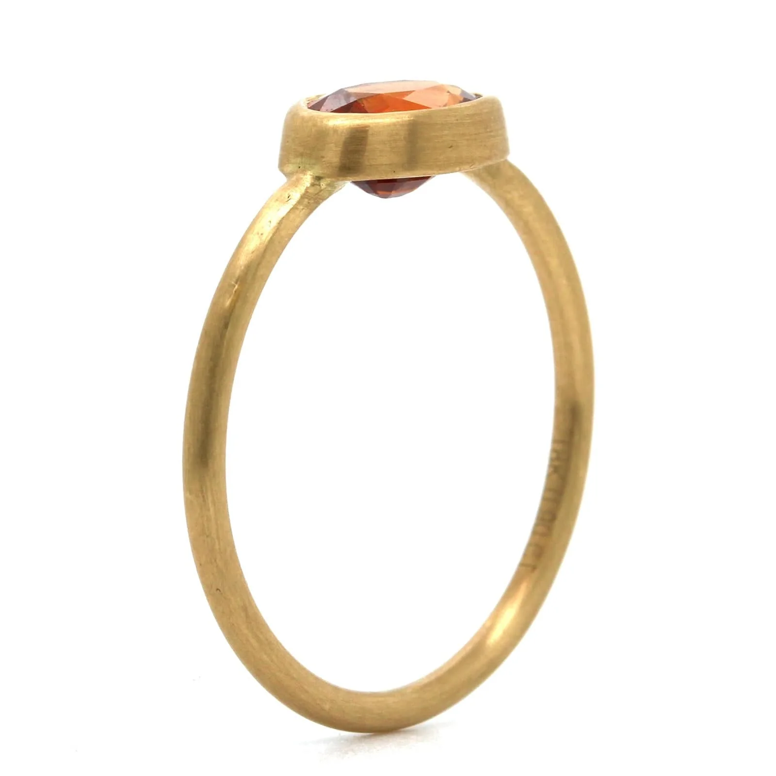 14K Yellow Gold Sapphire Bezel Set Ring - Image 2