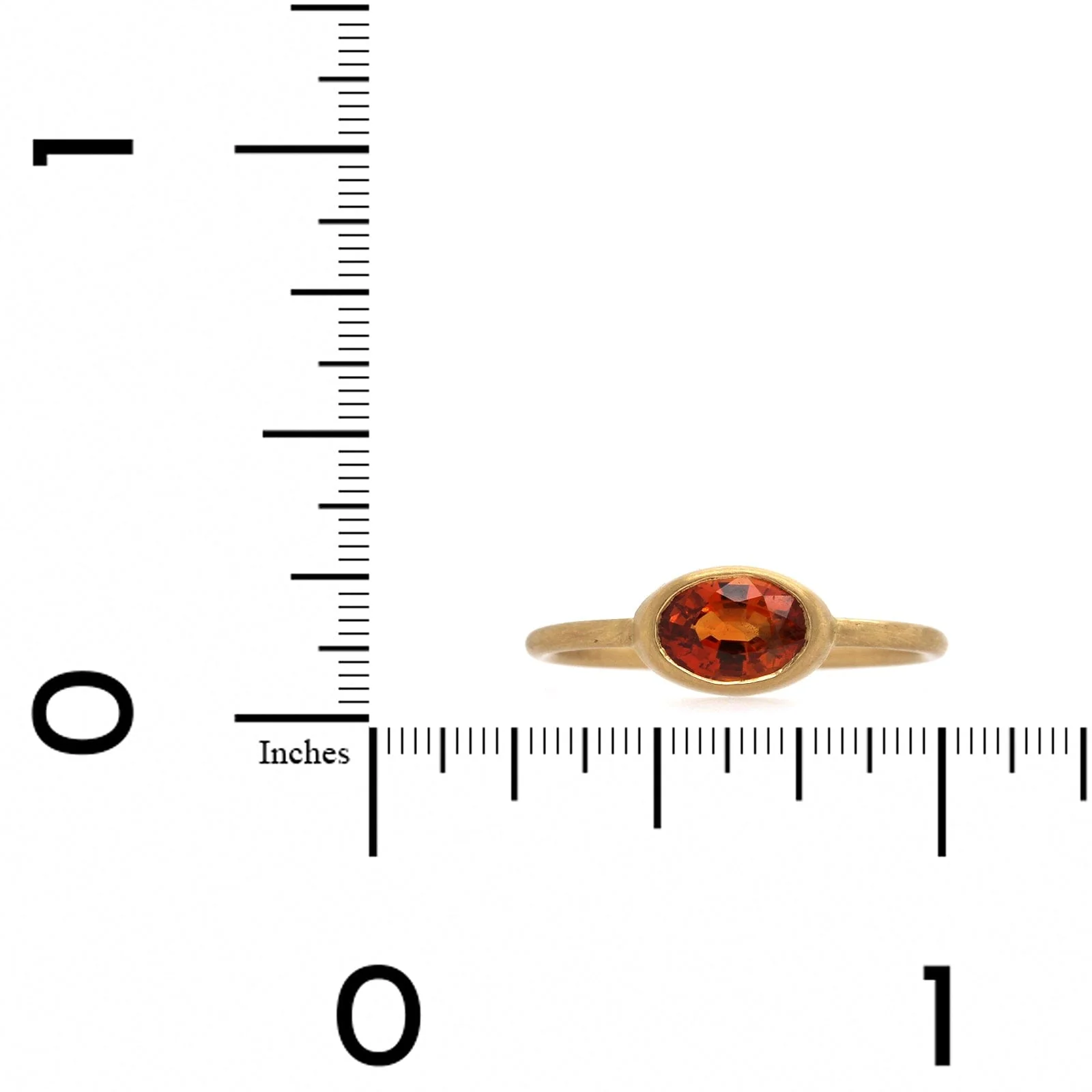 14K Yellow Gold Sapphire Bezel Set Ring - Image 3