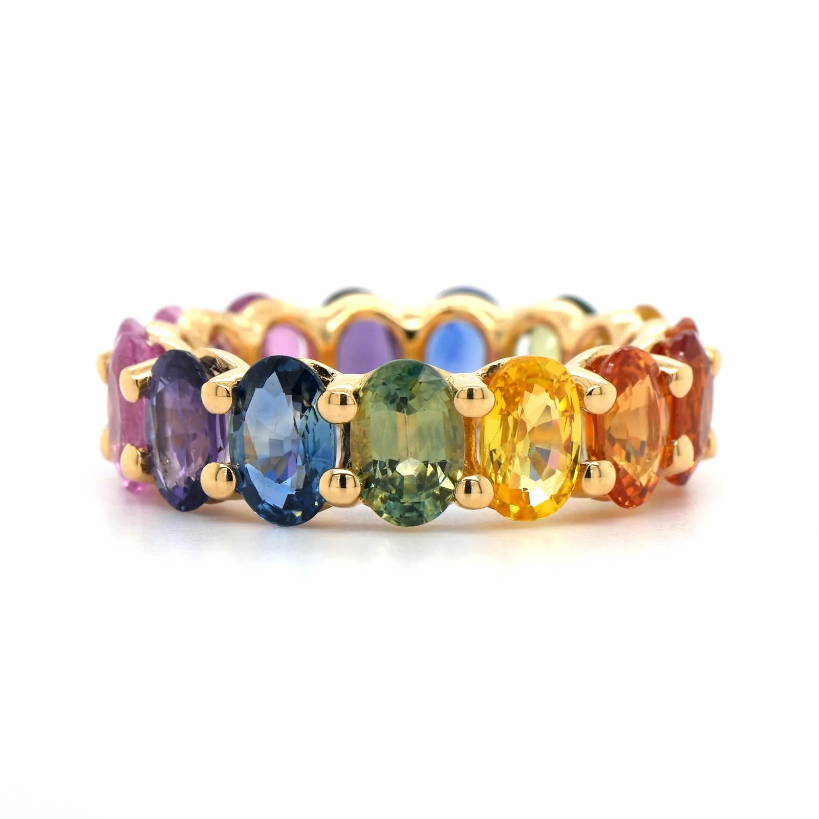 18K Yellow Gold Multi-Color Sapphire Ring