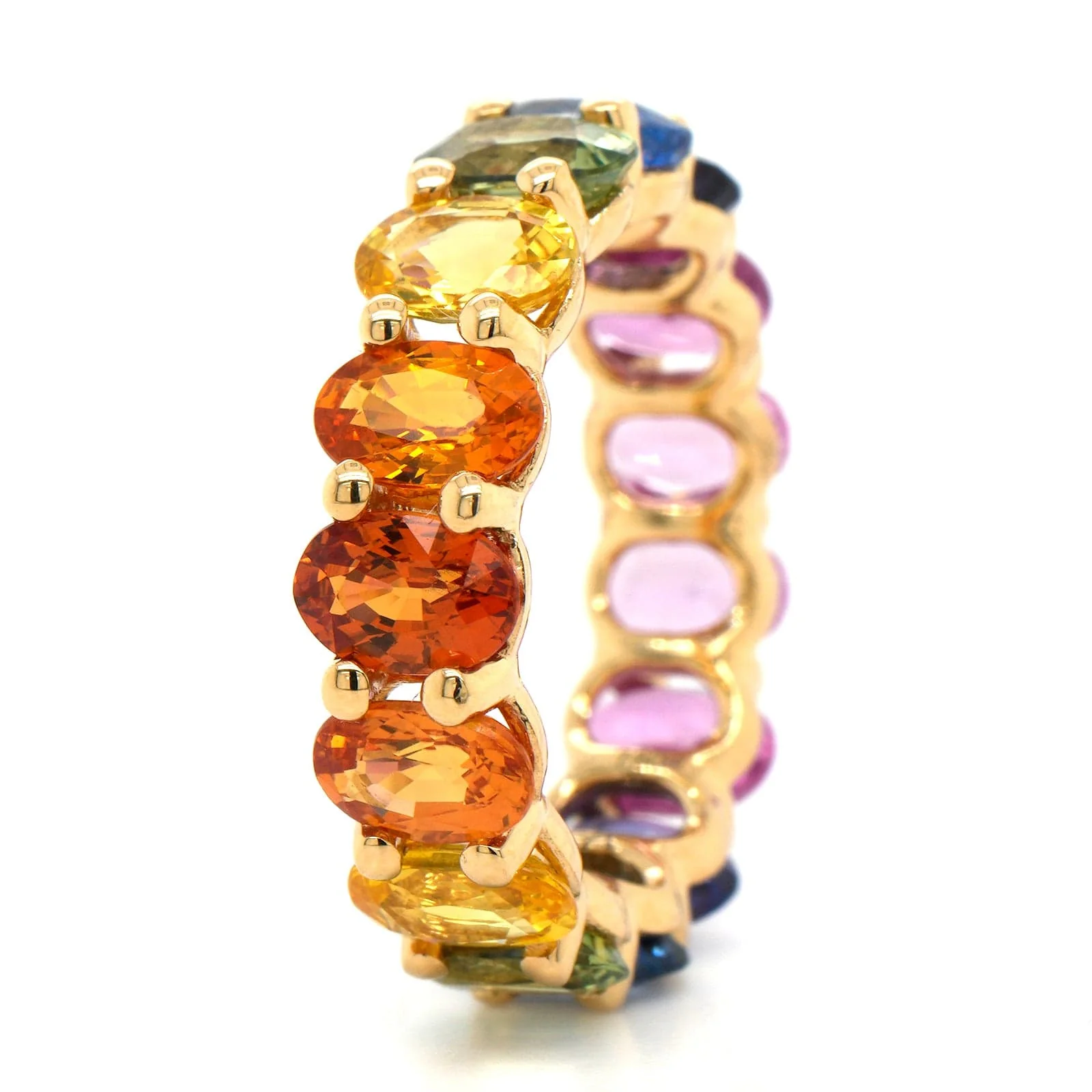18K Yellow Gold Multi-Color Sapphire Ring - Image 2