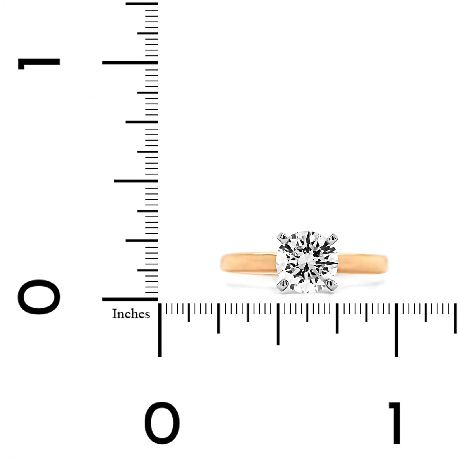 18K Rose Gold Round Diamond Solitaire Engagement Ring - Image 4