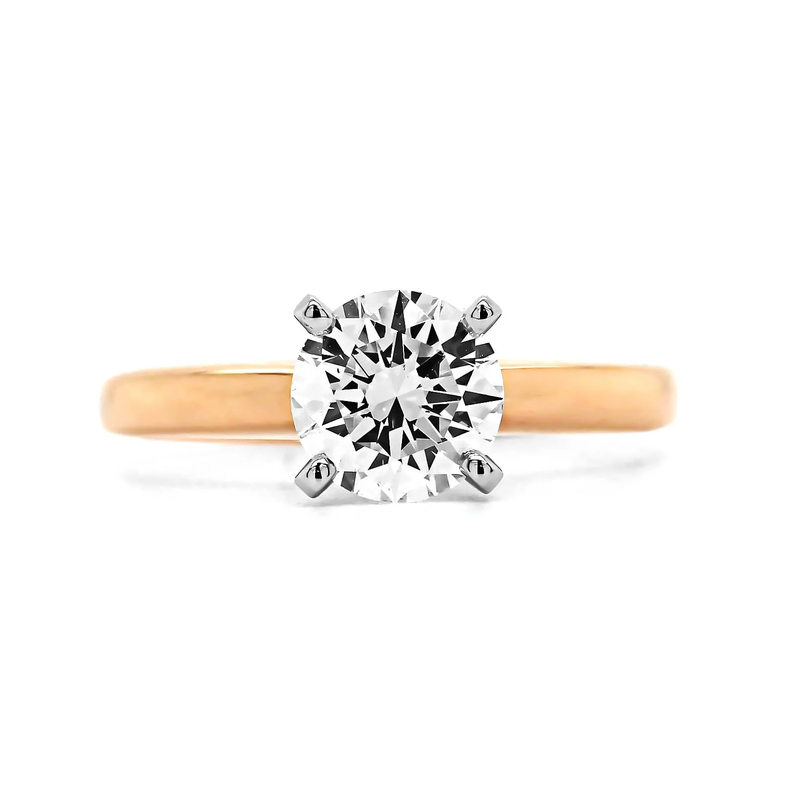 18K Rose Gold Round Diamond Solitaire Engagement Ring - Image 5
