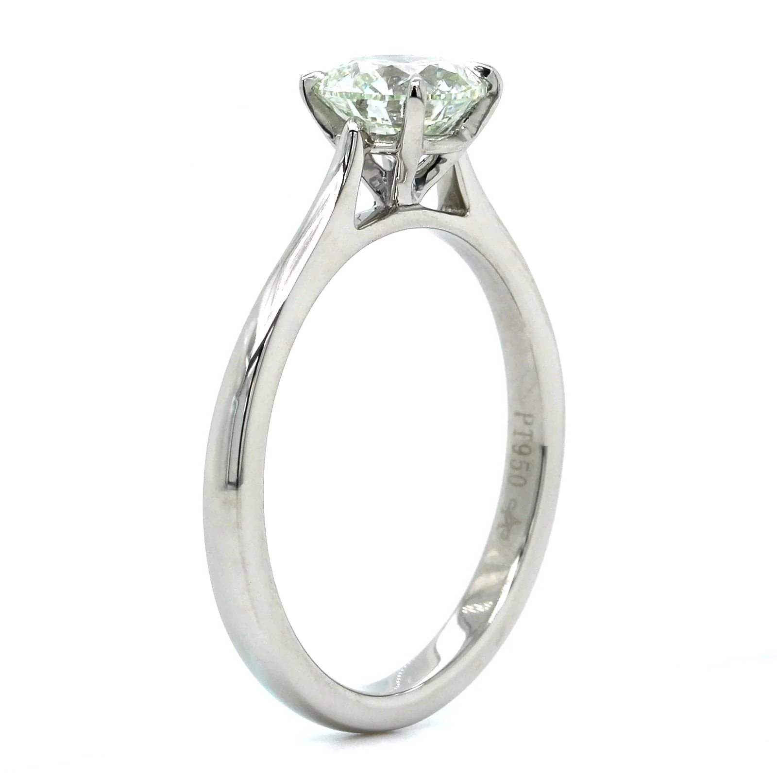 Platinum Round Diamond Solitaire Engagement Ring - Image 2
