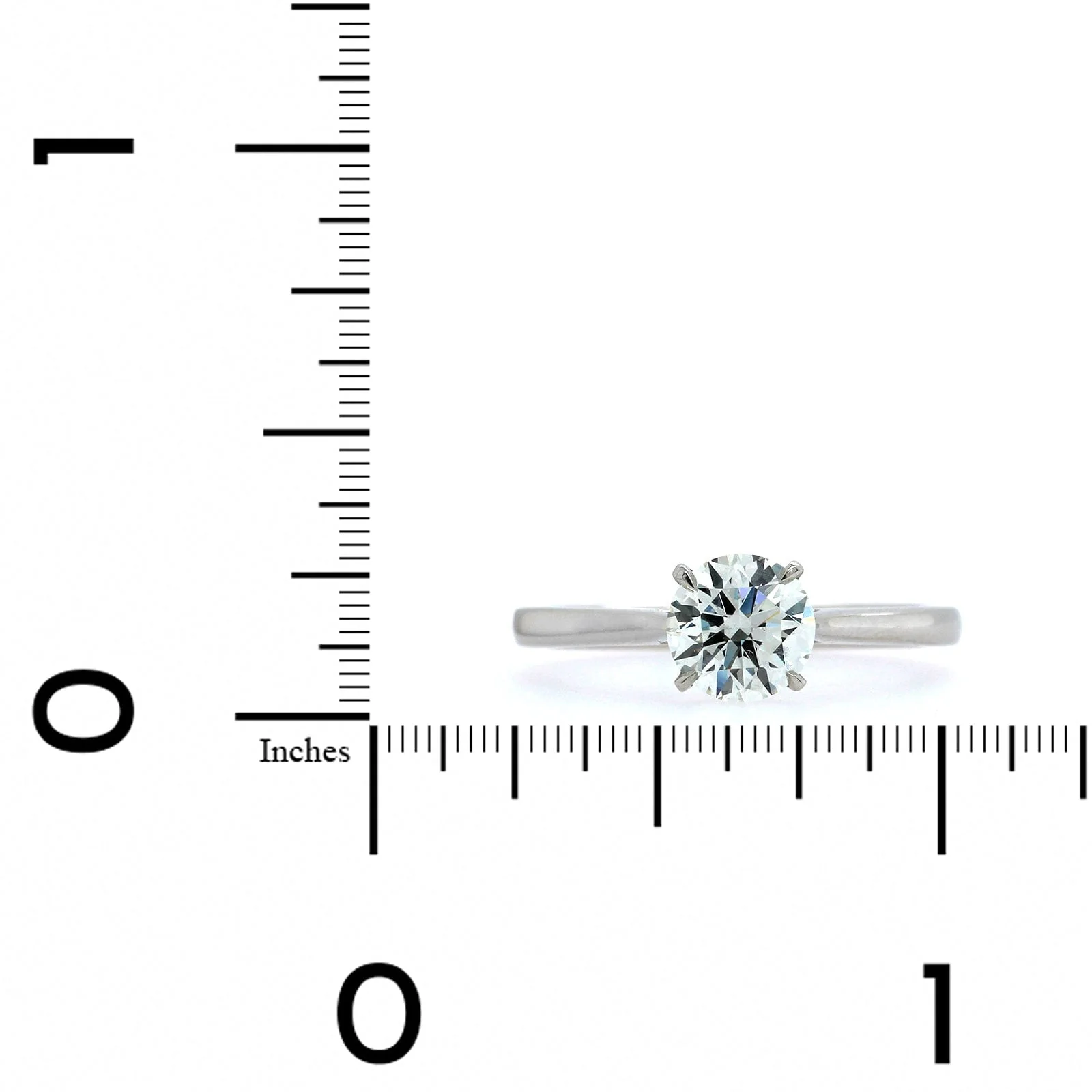 Platinum Round Diamond Solitaire Engagement Ring - Image 4