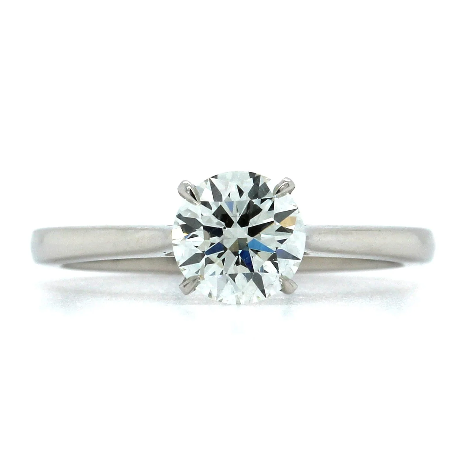 Platinum Round Diamond Solitaire Engagement Ring - Image 5