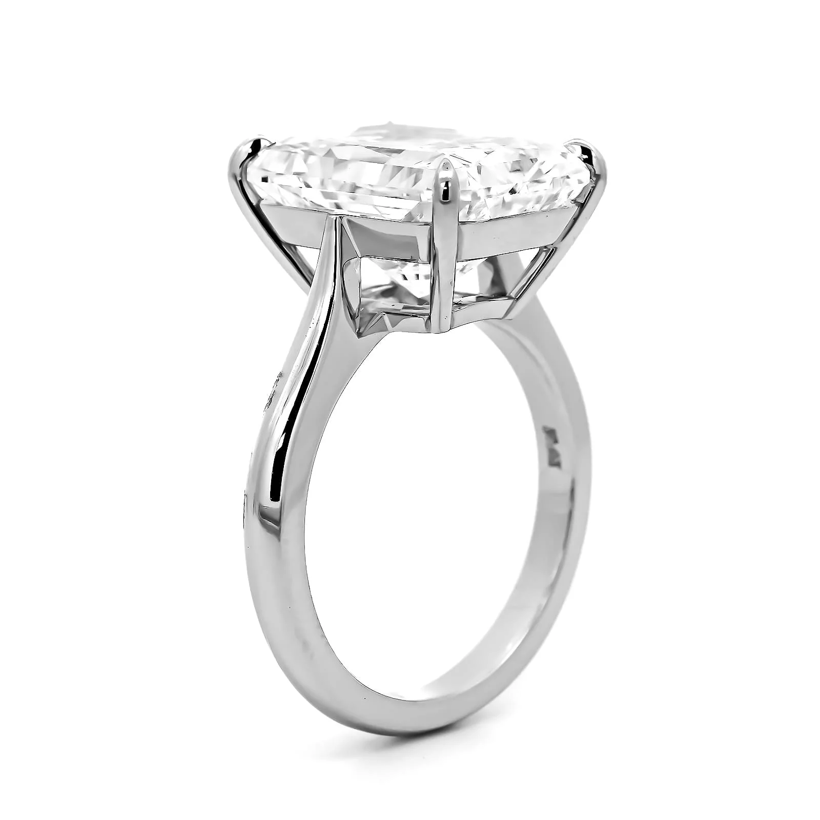 Platinum Radiant Cut Diamond Cathedral Engagement Ring - Image 2