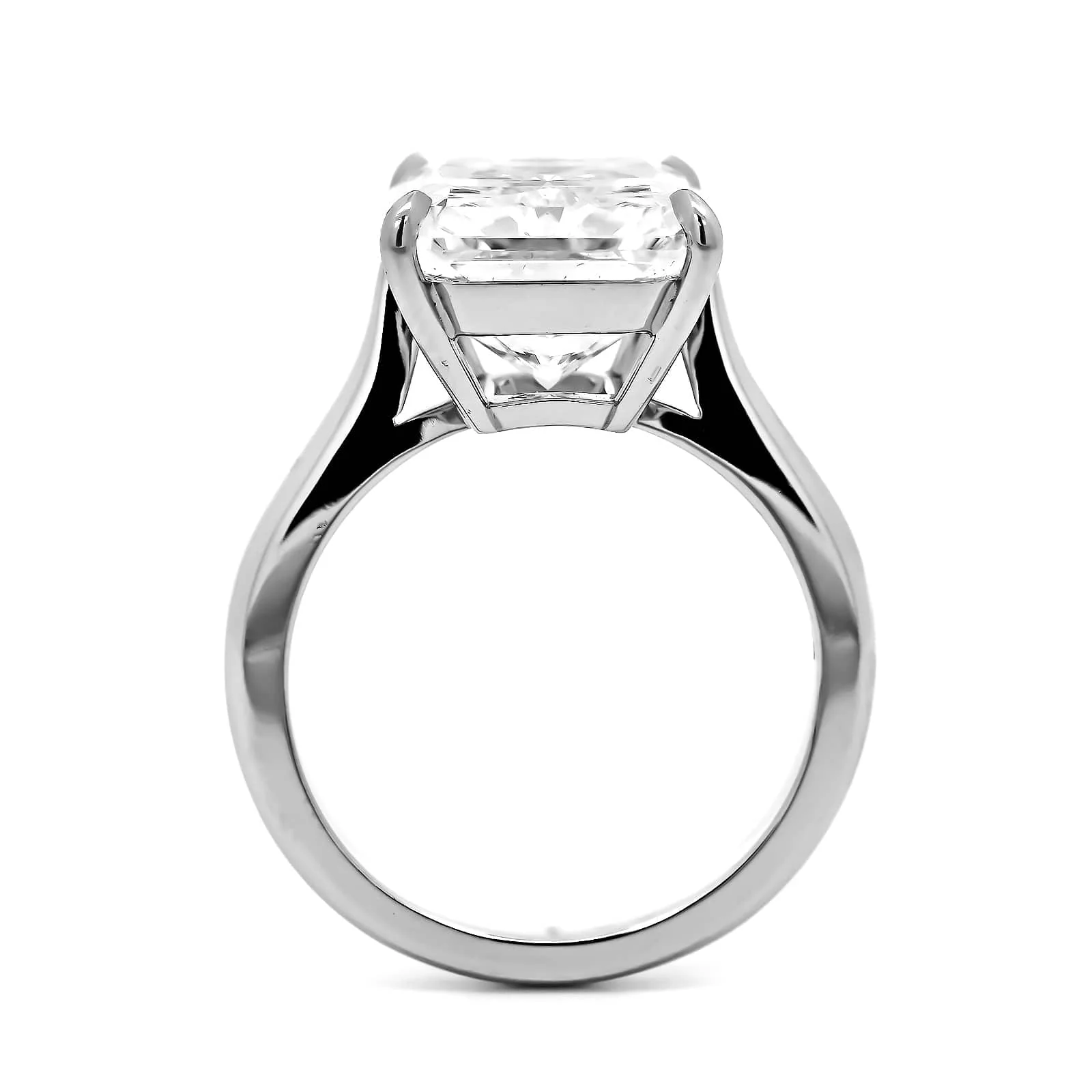 Platinum Radiant Cut Diamond Cathedral Engagement Ring - Image 3