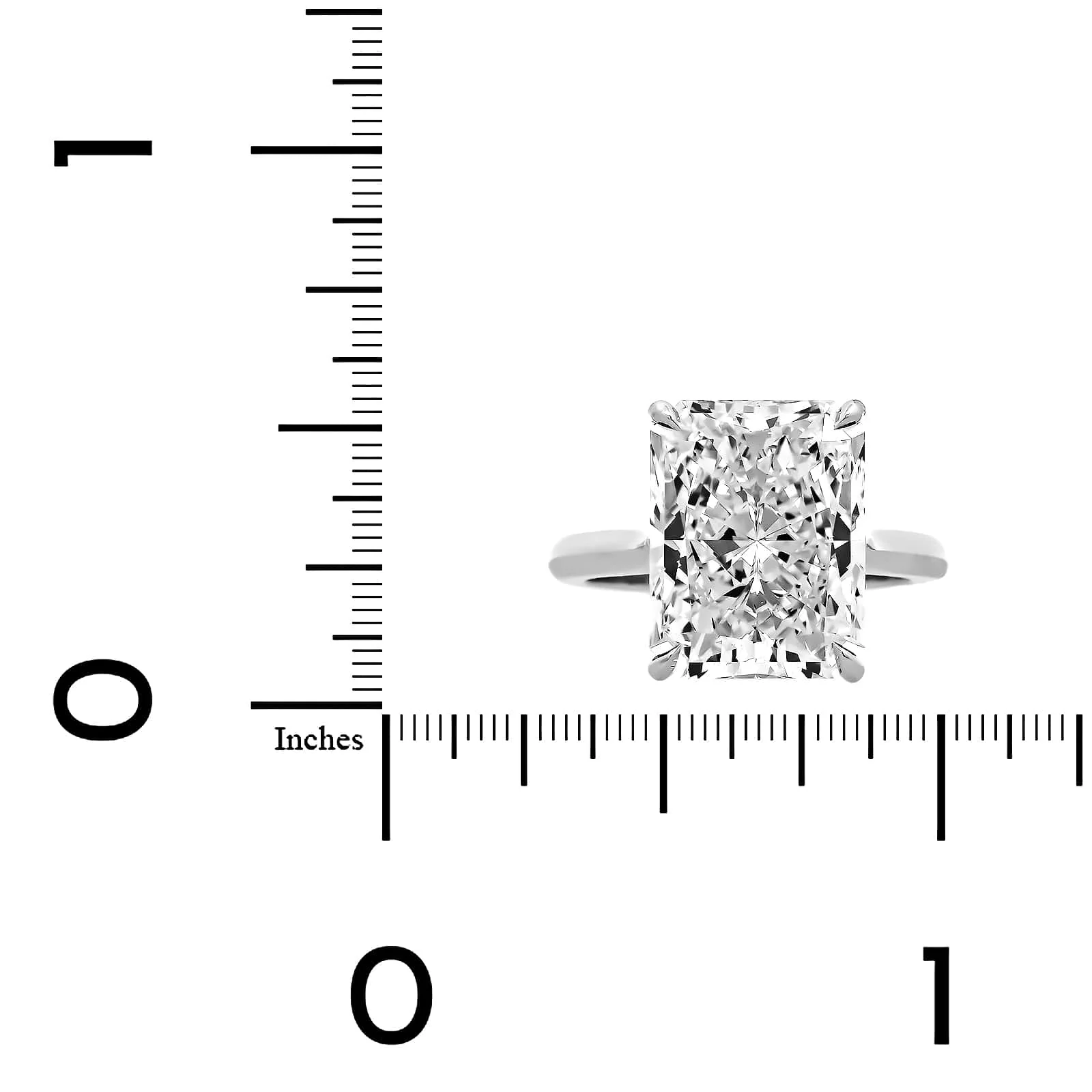 Platinum Radiant Cut Diamond Cathedral Engagement Ring - Image 4