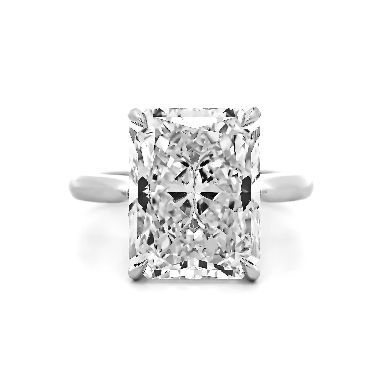 Platinum Radiant Cut Diamond Cathedral Engagement Ring - Image 5