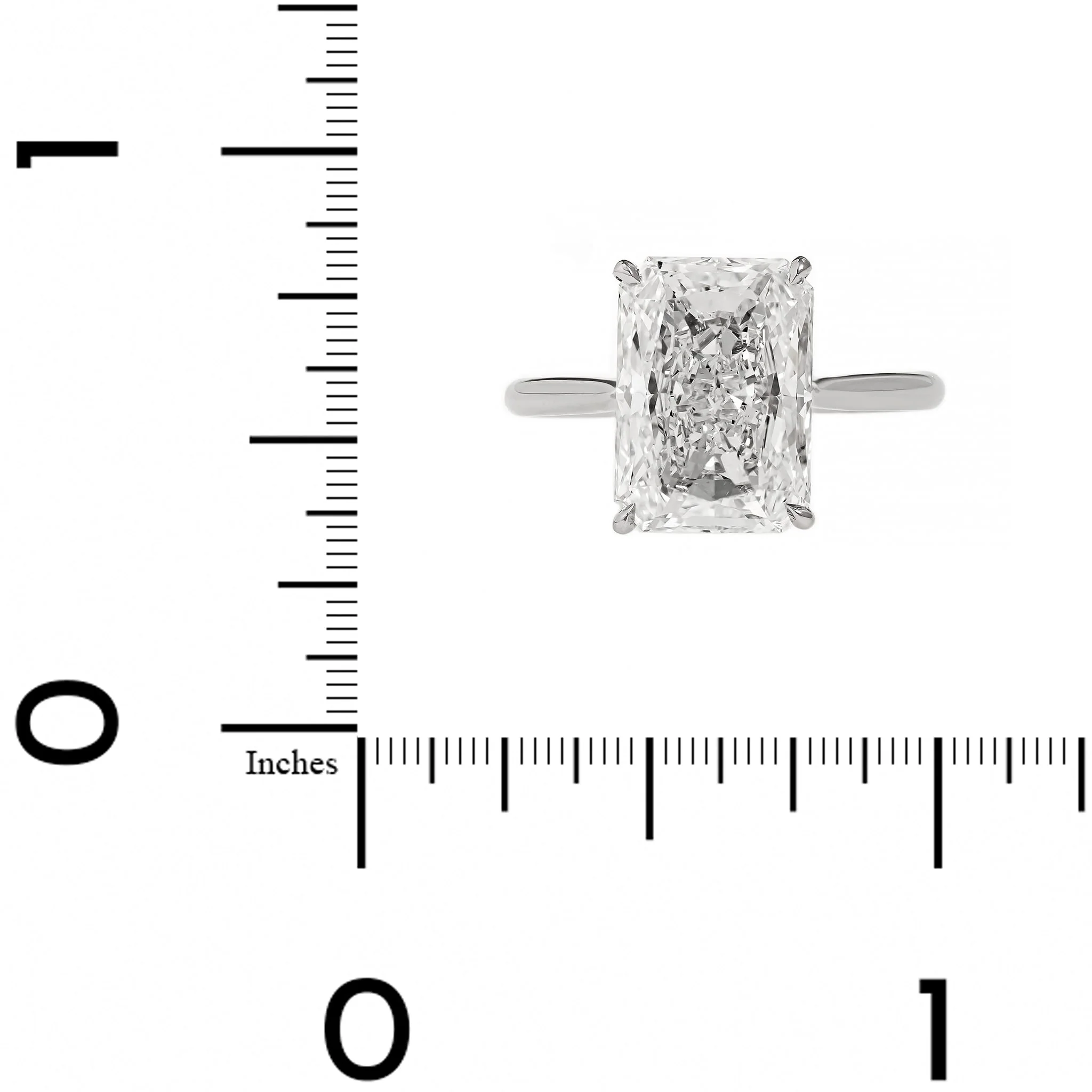 Platinum Radiant Cut Diamond Cathedral Engagement Ring - Image 4