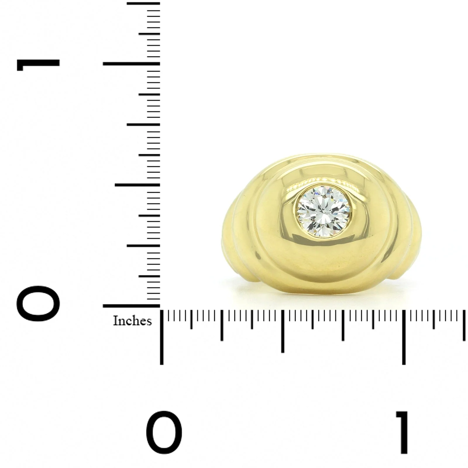 18K Yellow Gold Scalloped Diamond Ring - Image 3