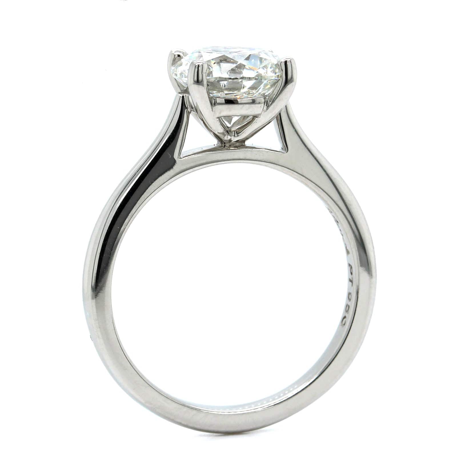 Platinum Round Diamond Solitaire Engagement Ring - Image 3