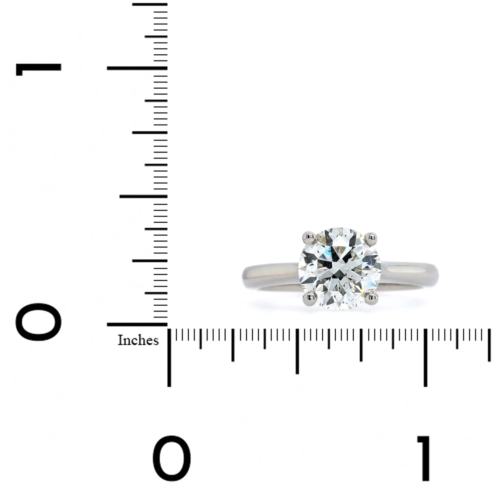 Platinum Round Diamond Solitaire Engagement Ring - Image 4