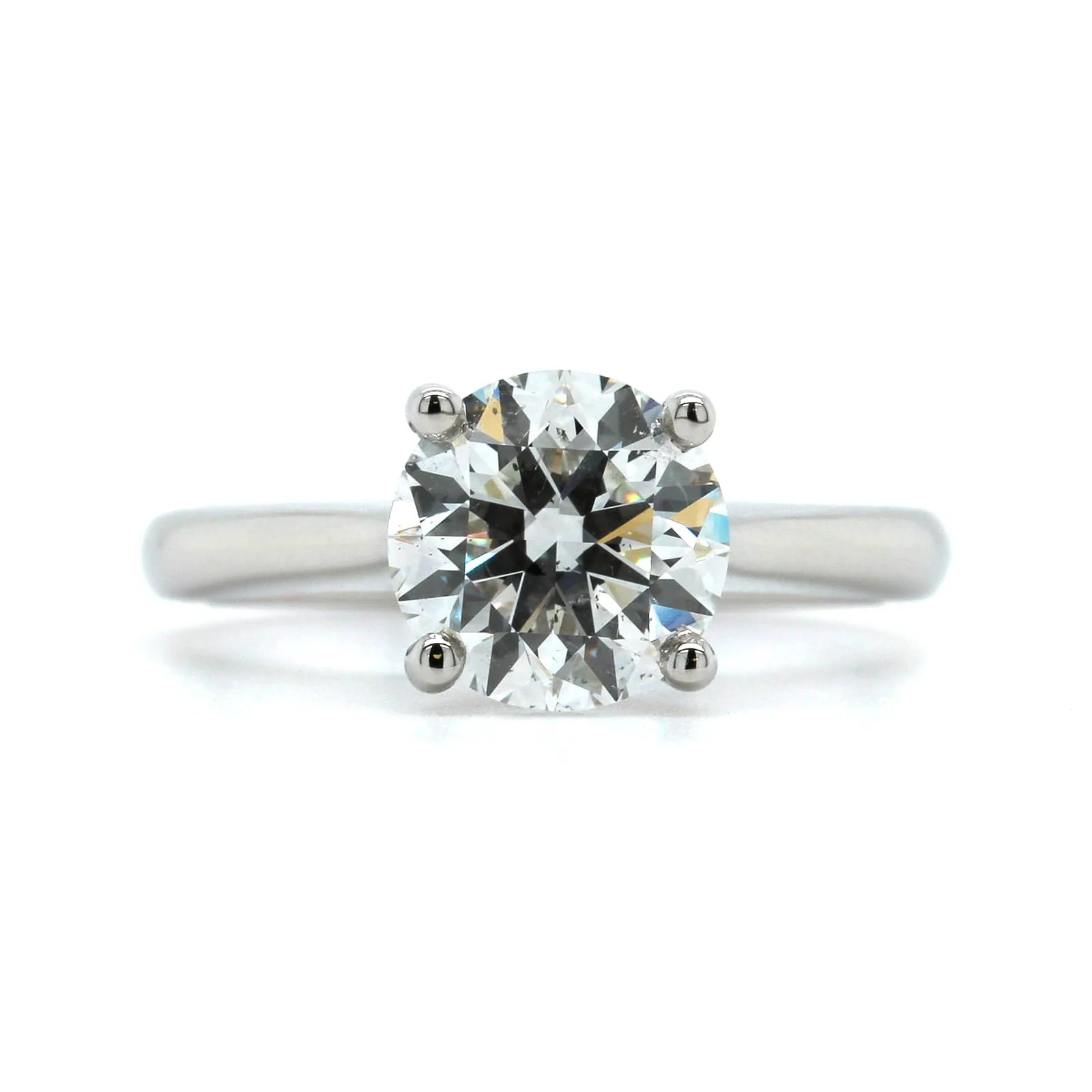 Platinum Round Diamond Solitaire Engagement Ring - Image 5