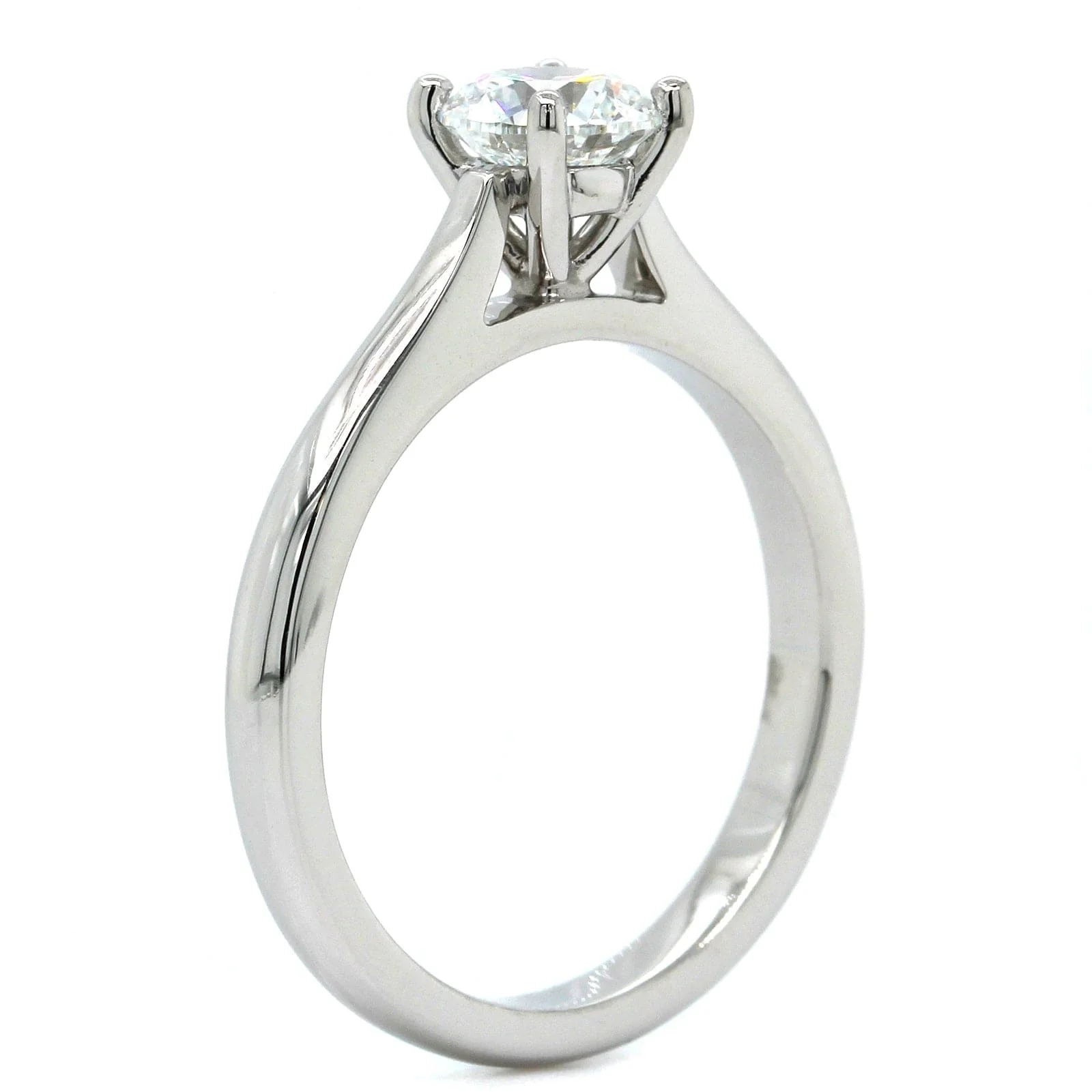 Platinum Round Diamond Solitaire Engagement Ring - Image 2