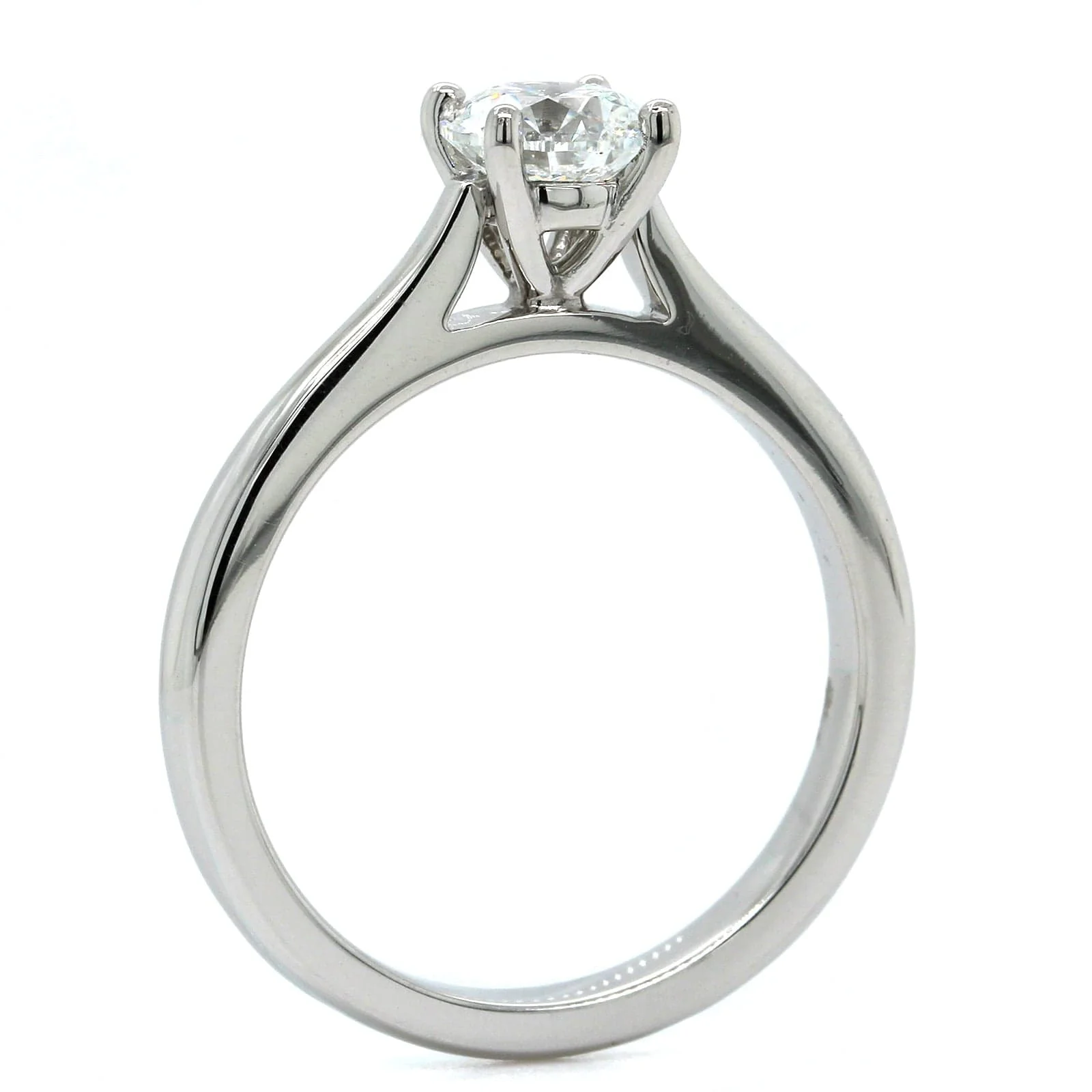 Platinum Round Diamond Solitaire Engagement Ring - Image 3