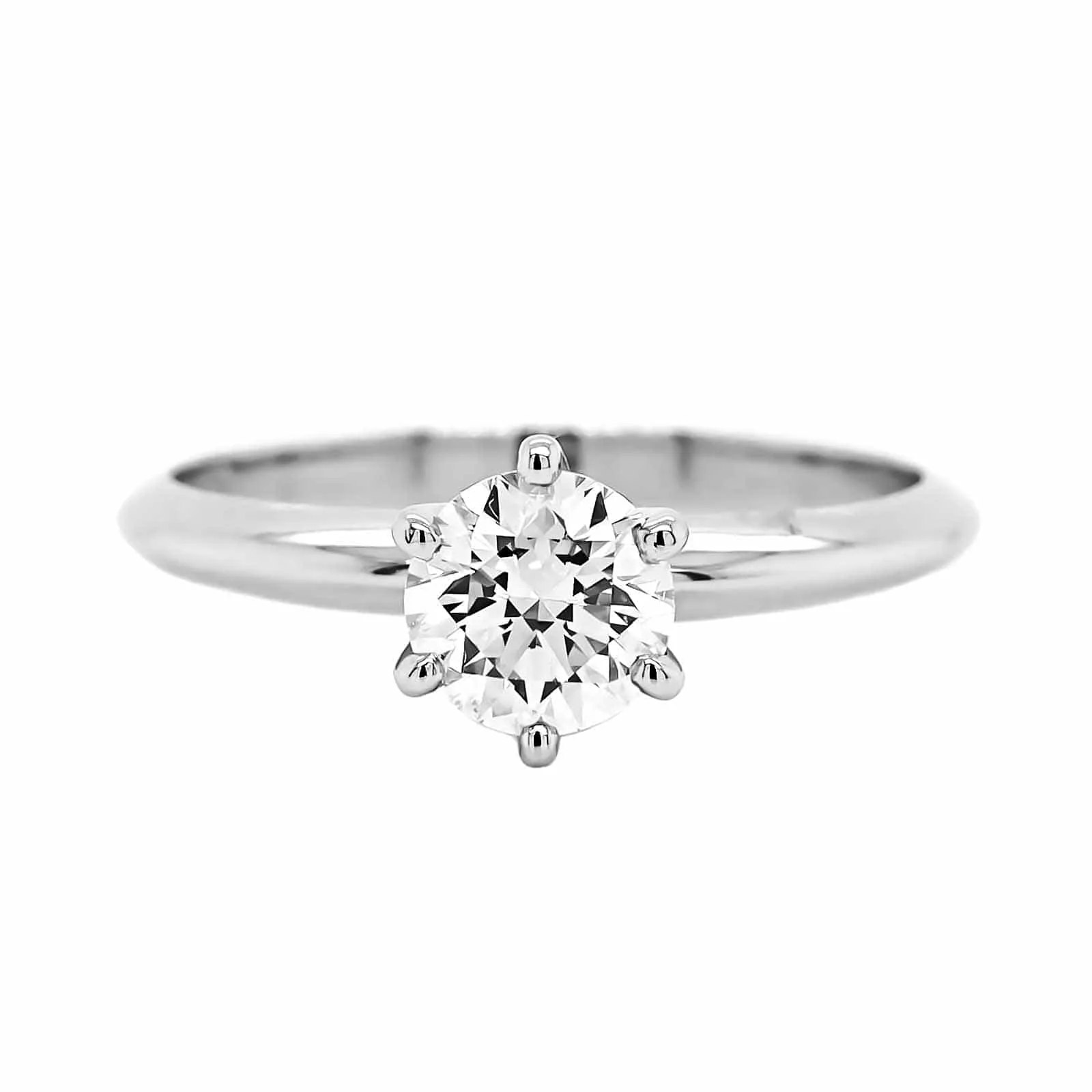 Platinum Round Diamond Solitaire Engagement Ring