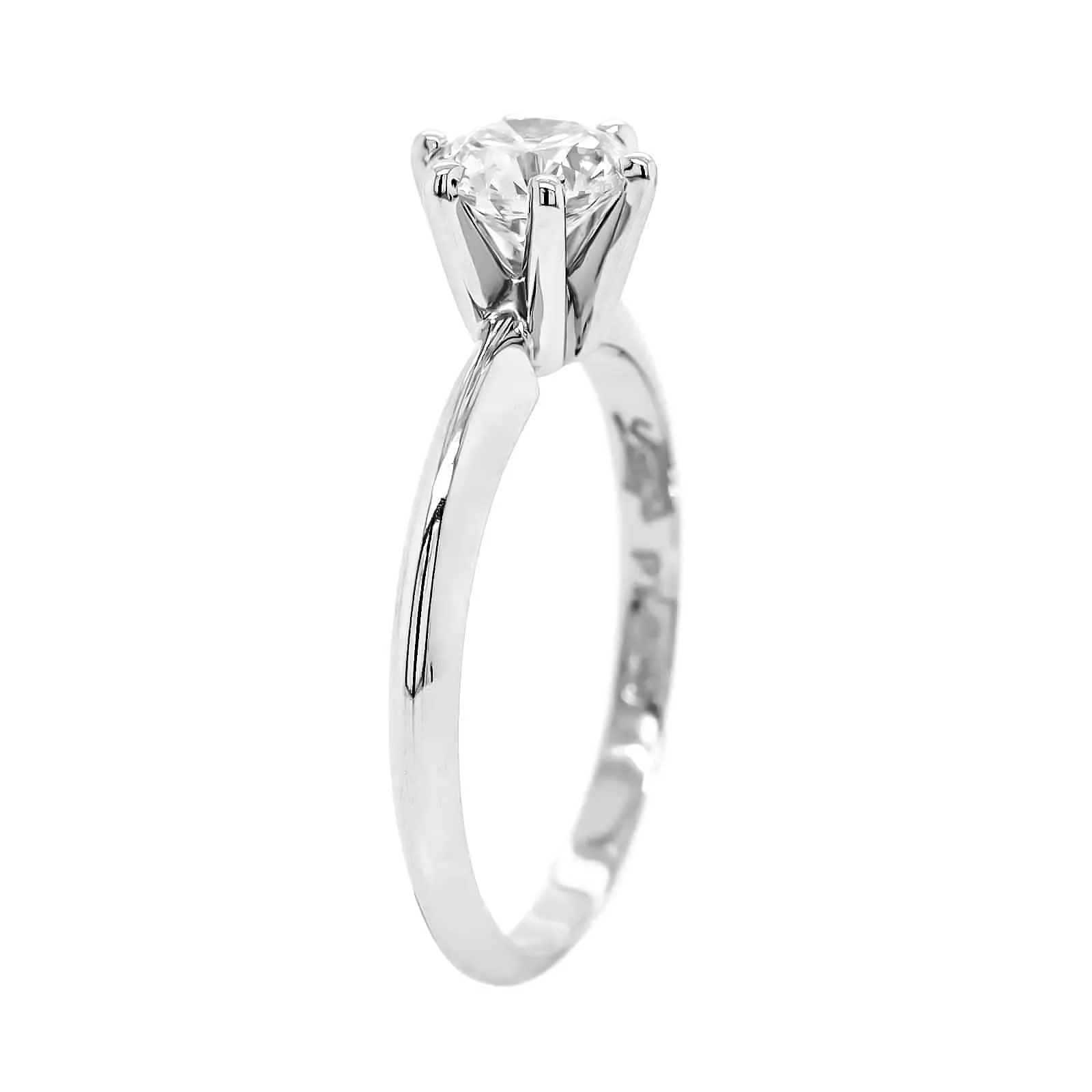 Platinum Round Diamond Solitaire Engagement Ring - Image 2