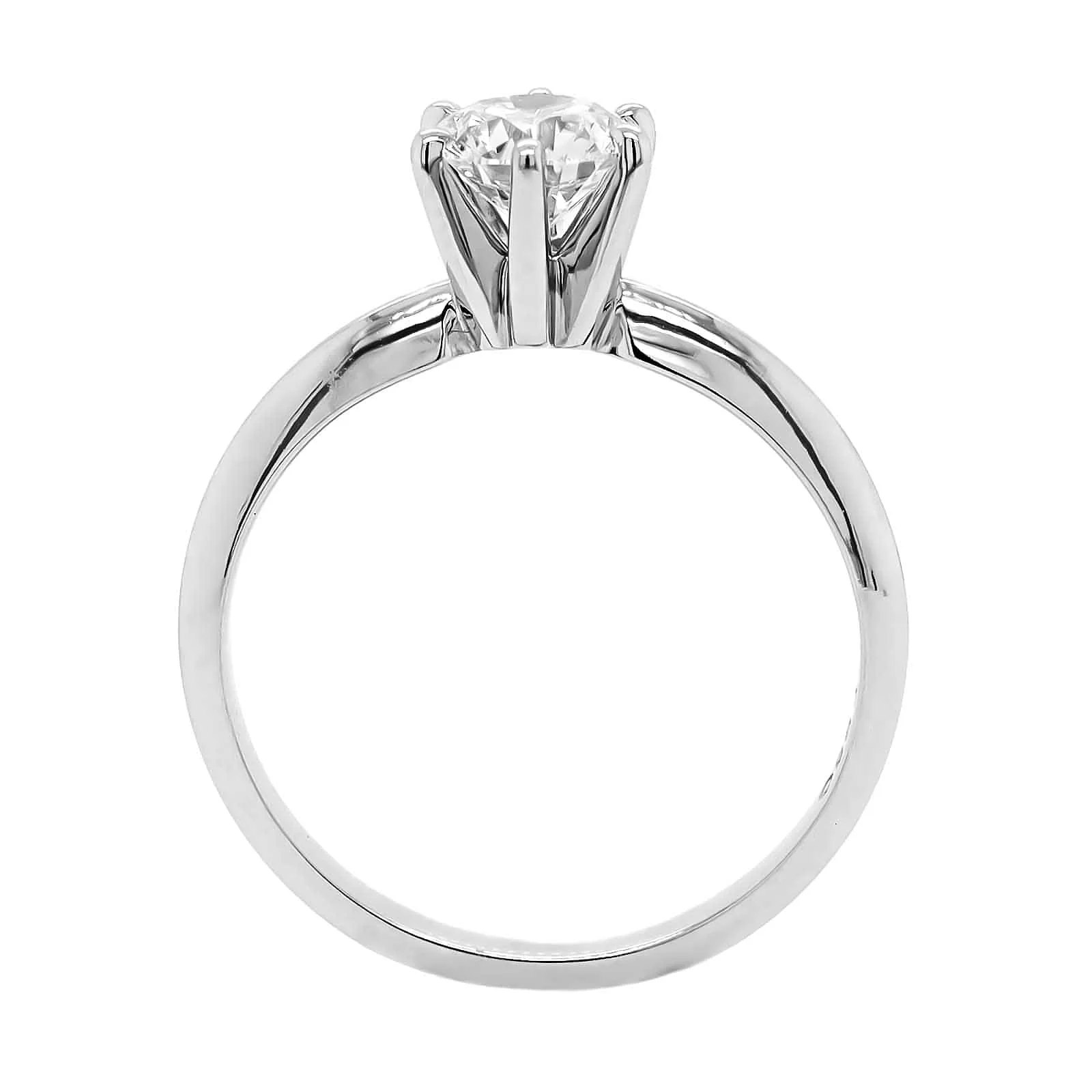 Platinum Round Diamond Solitaire Engagement Ring - Image 3