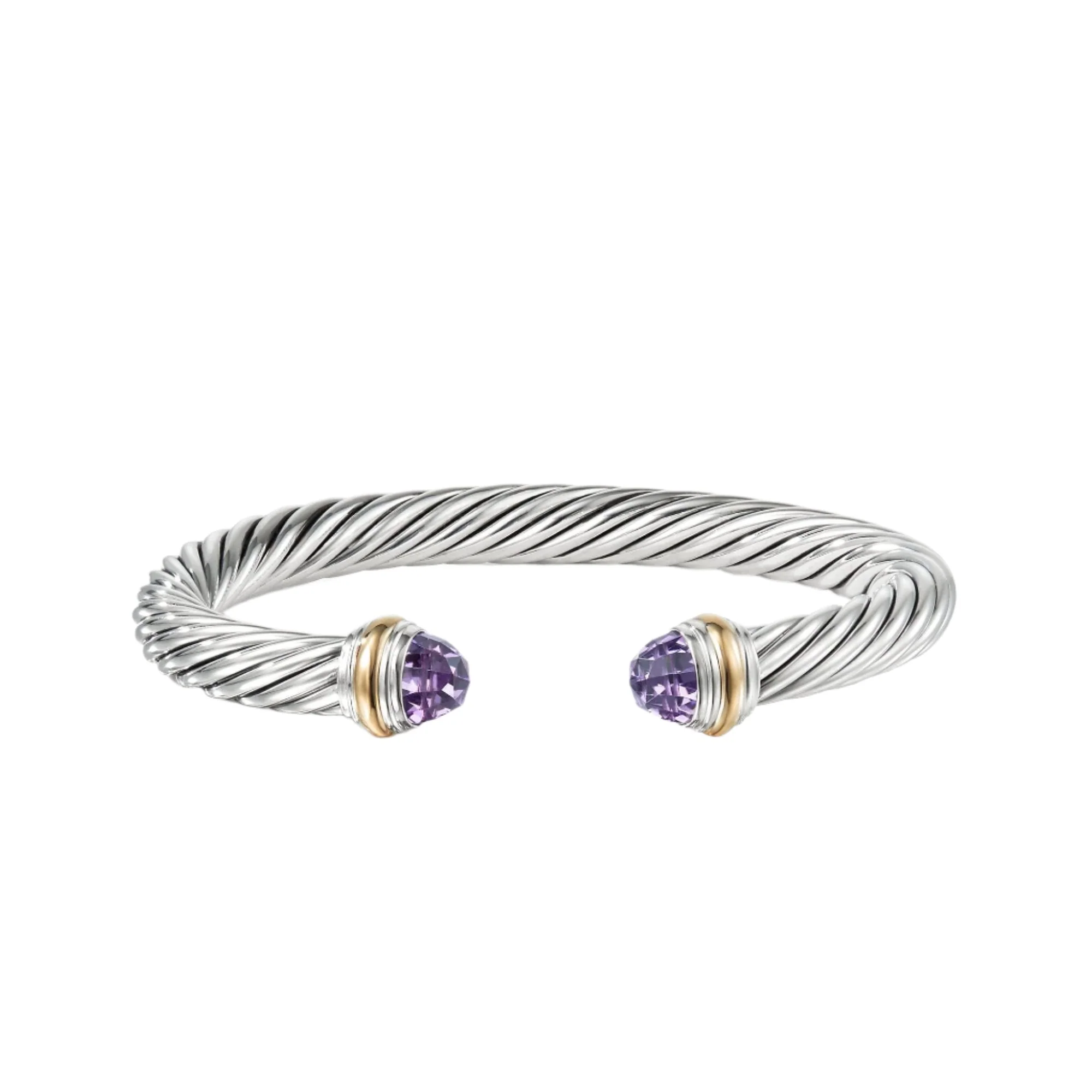 Cable Classics Collection® Bracelet with Amethyst and 14K Gold - Image 3