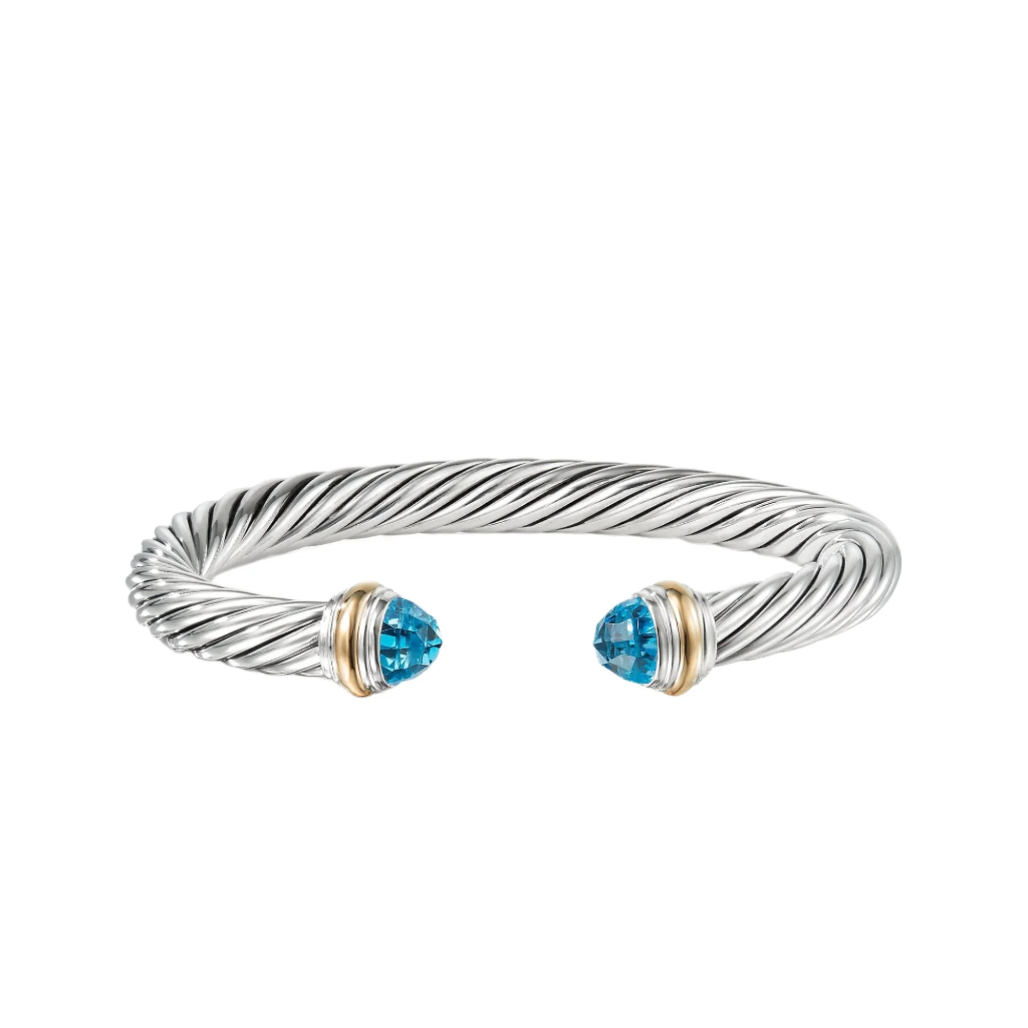 Bracelet with Blue topaz and 14K Gold - Image 3