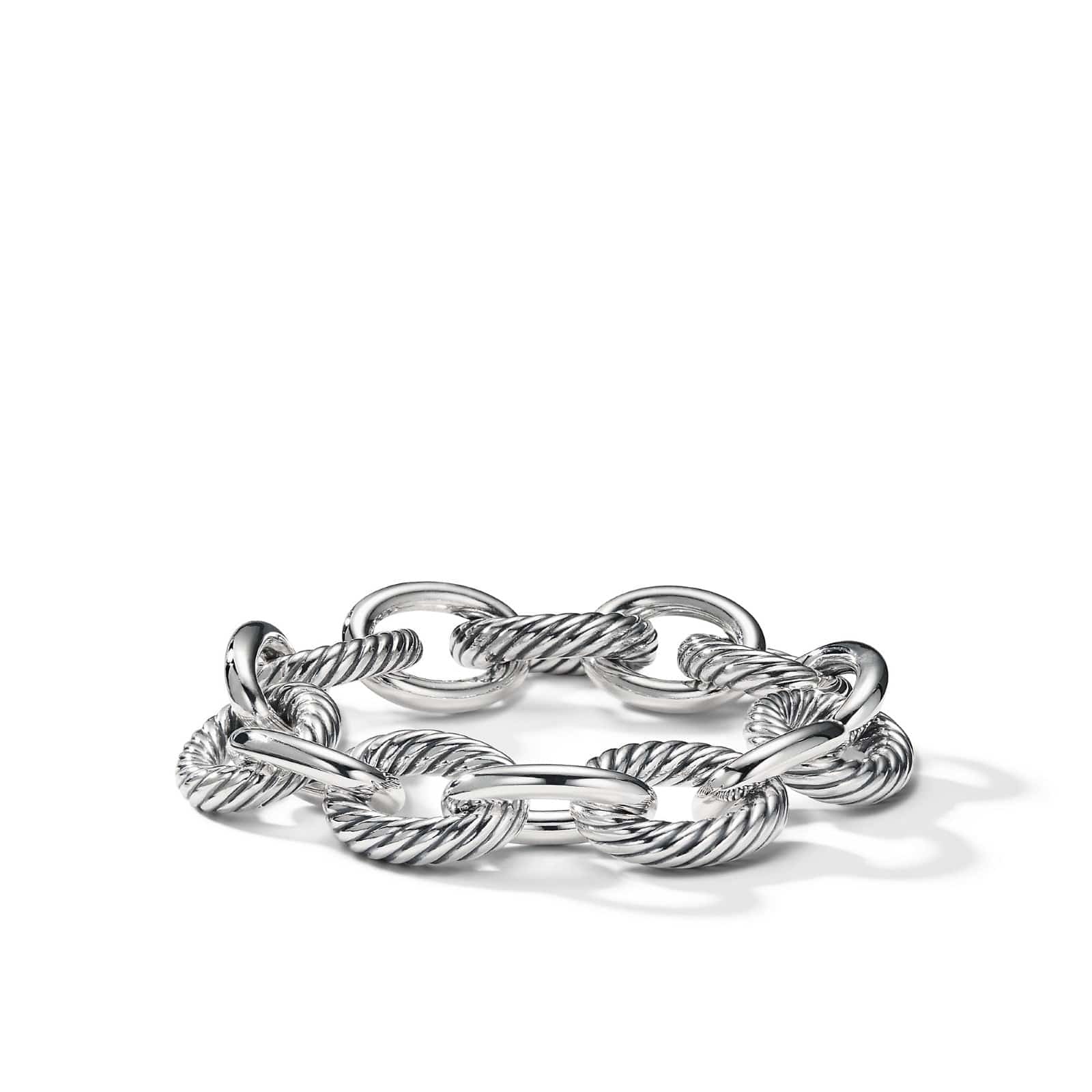 Oval Link Chain Bracelet in Sterling Silver, 17mm
