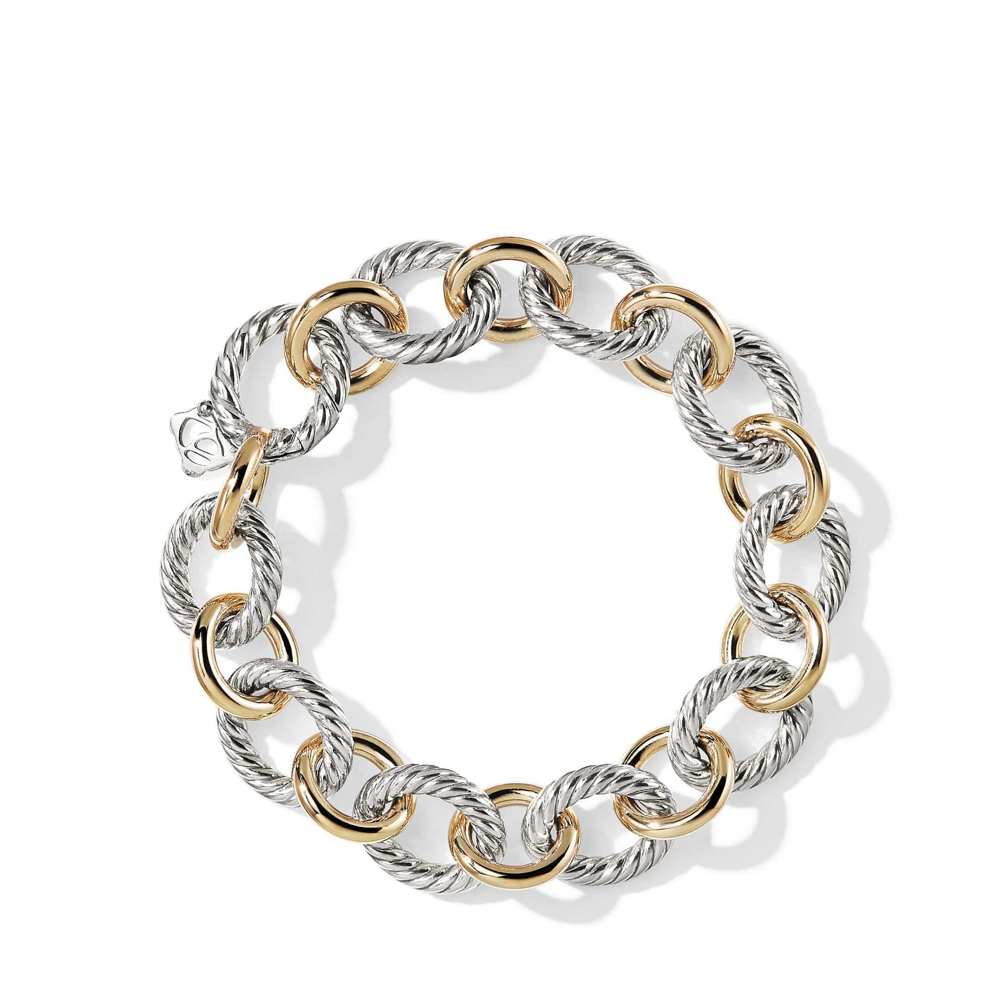 Oval Large Link Bracelet with Gold - Image 3