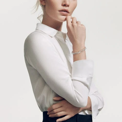 Cable Loop Bracelet with Diamonds - Image 3