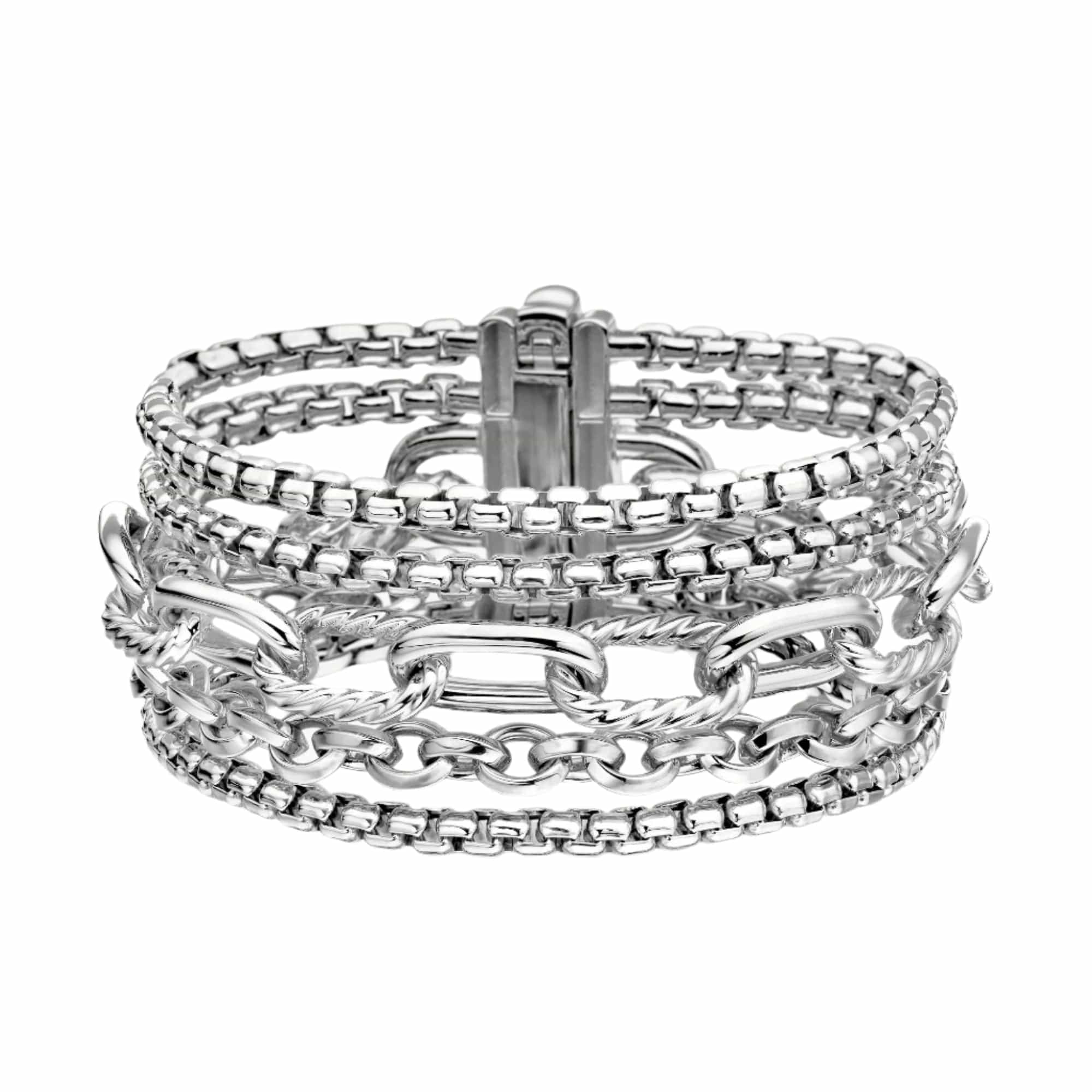 Multi Row Chain Bracelet Sterling Silver, 29mm - Image 4