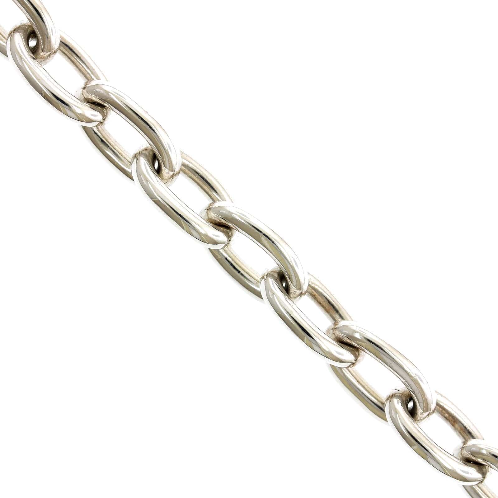 Sterling Silver Heavy Oval Link Bracelet - Image 2