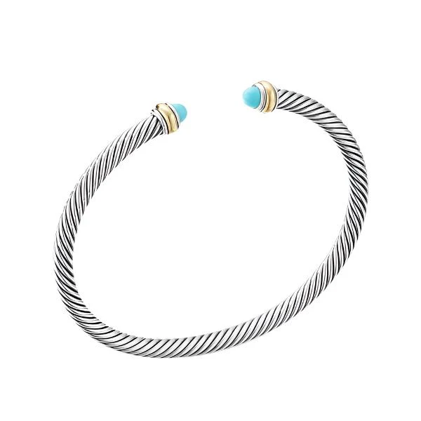 Cable Classic Bracelet with Turquoise and 18K Yellow Gold