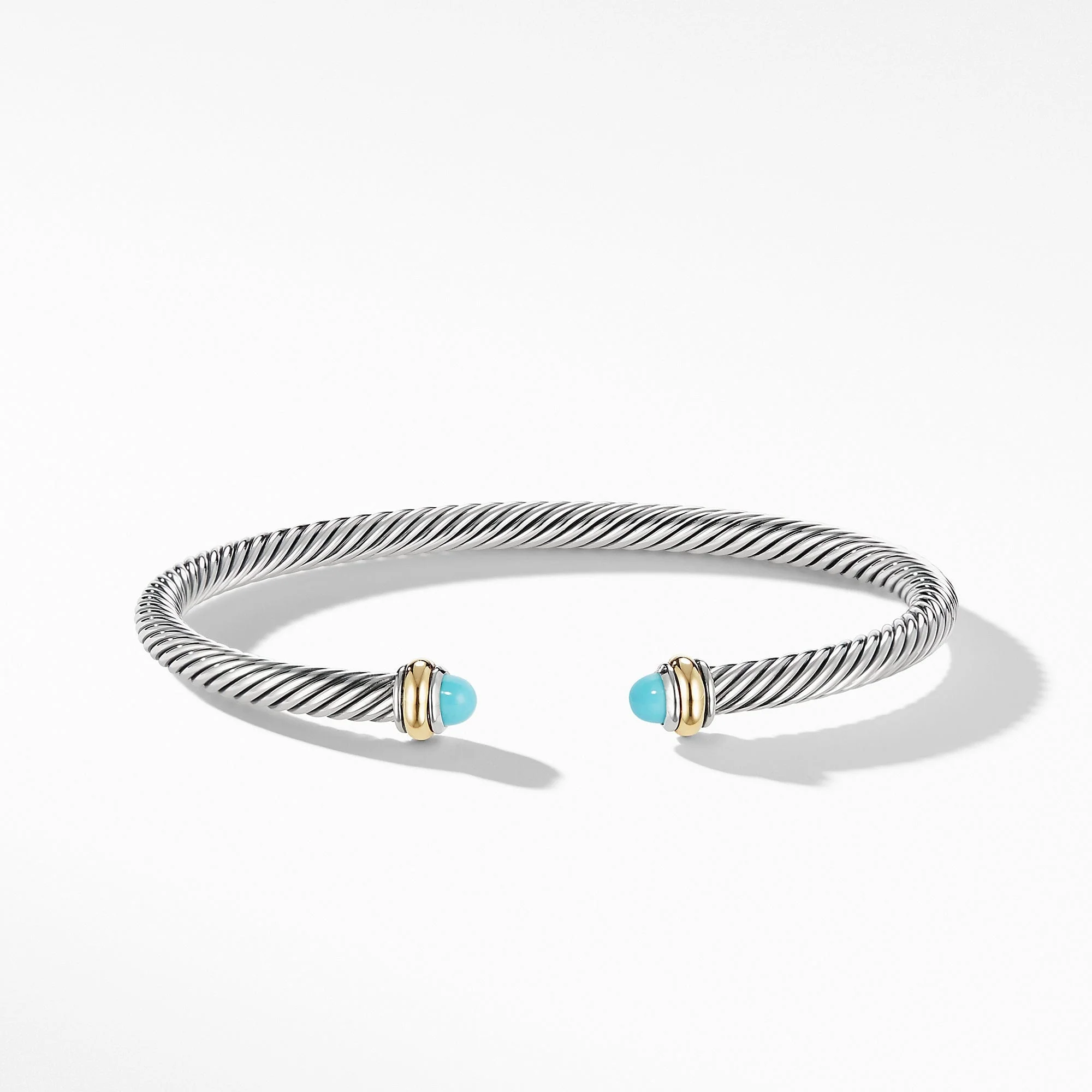Cable Classic Bracelet with Turquoise and 18K Yellow Gold - Image 2