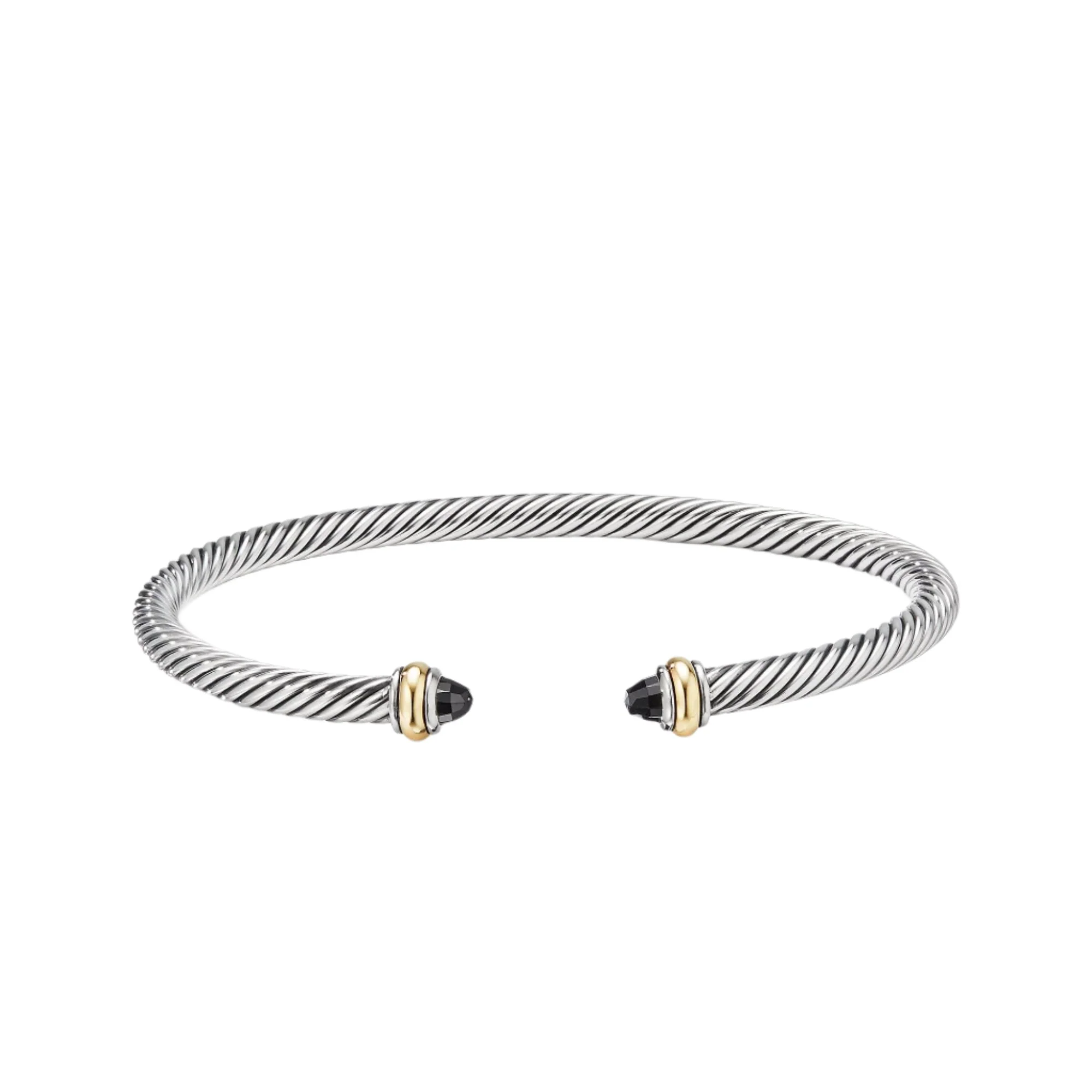 Cable Classic Bracelet with Black Onyx and 18K Yellow Gold - Image 2
