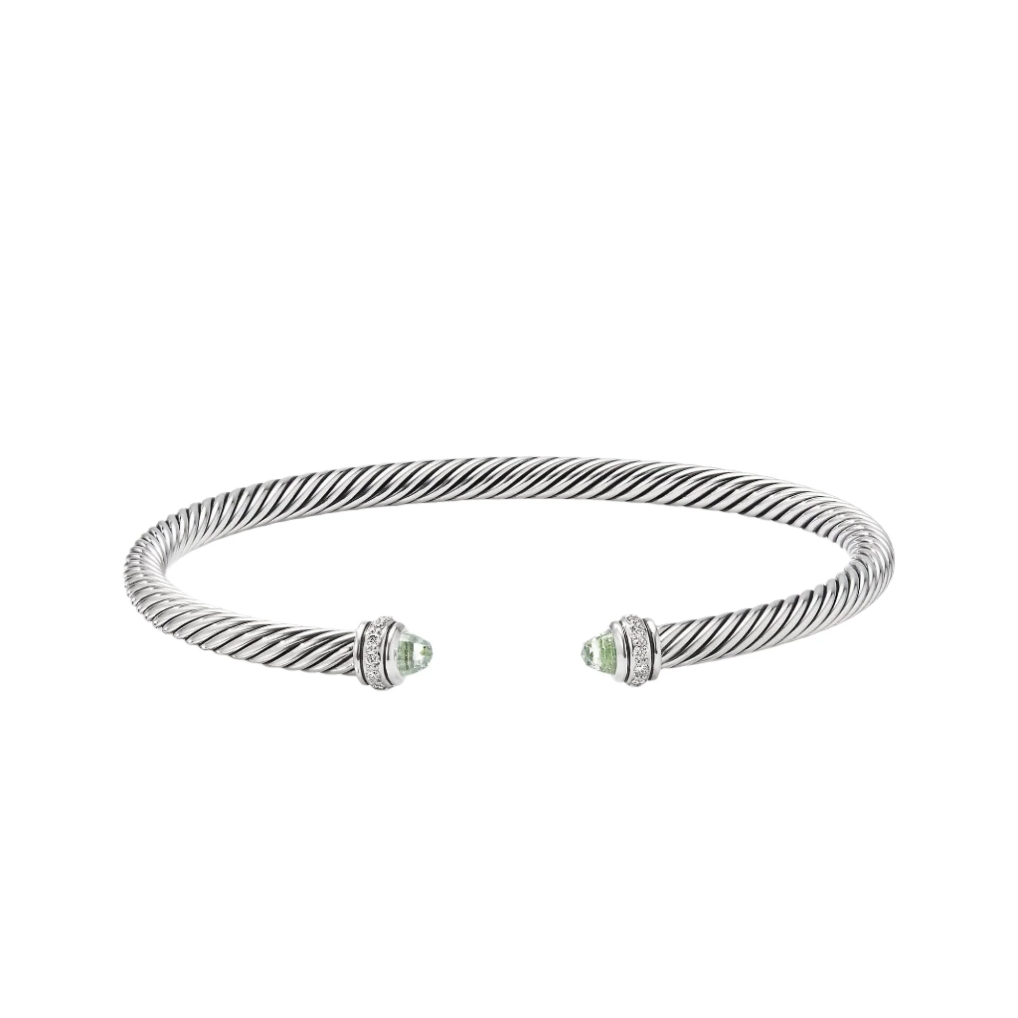 Cable Classic Bracelet with Prasiolite and Diamonds - Image 2