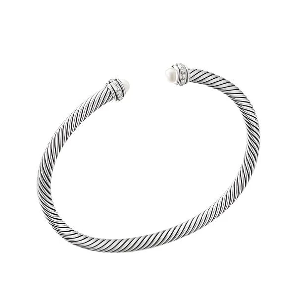Cable Classic Bracelet with Pearls and Diamonds
