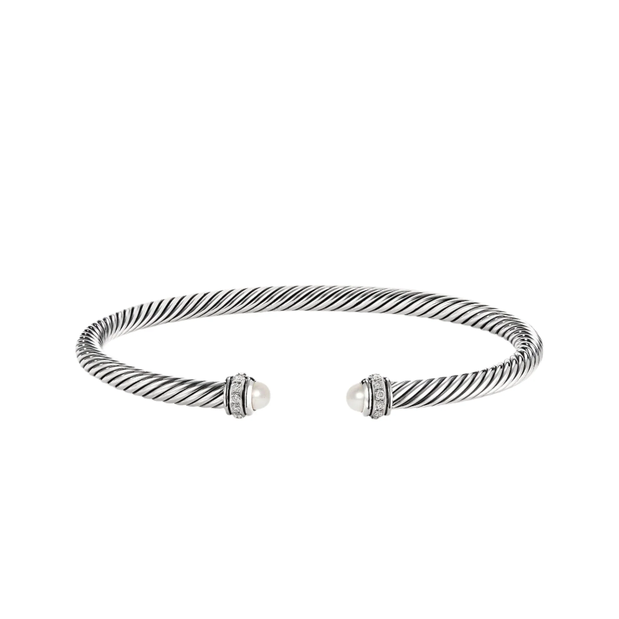 Cable Classic Bracelet with Pearls and Diamonds - Image 2