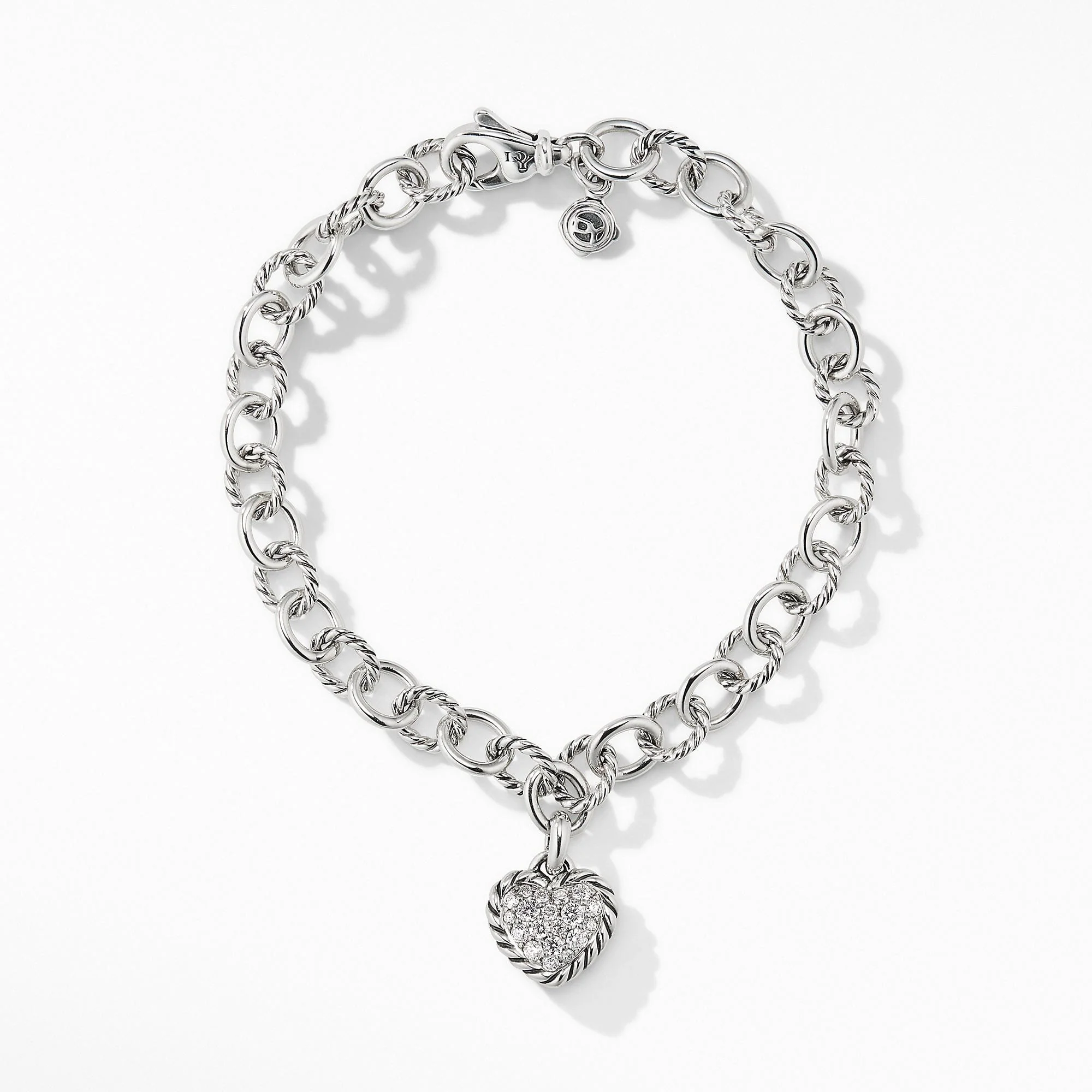 Cable Cookie Classic Heart Charm Bracelet with Diamonds - Image 3