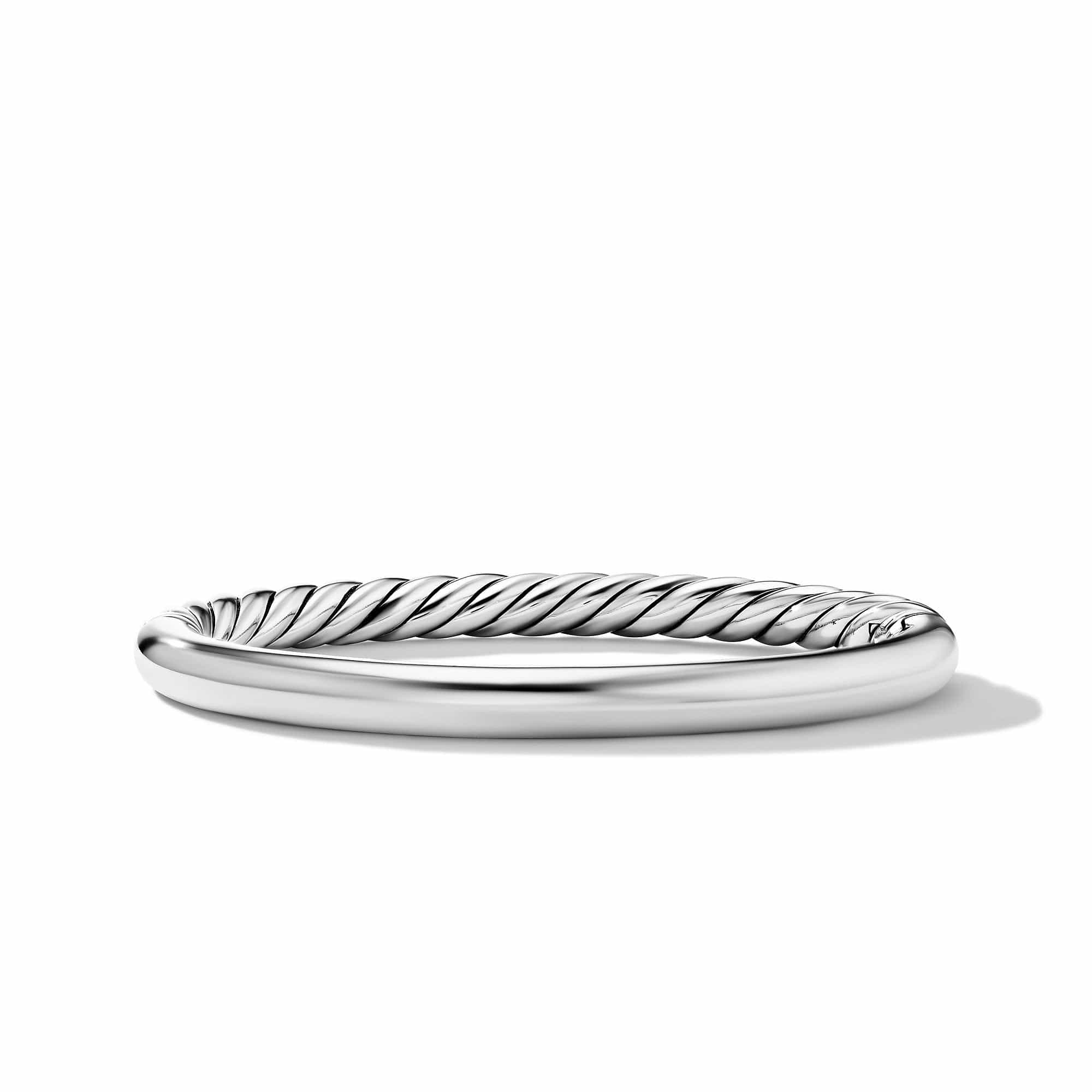 Sculpted Cable and Smooth Bangle Bracelet