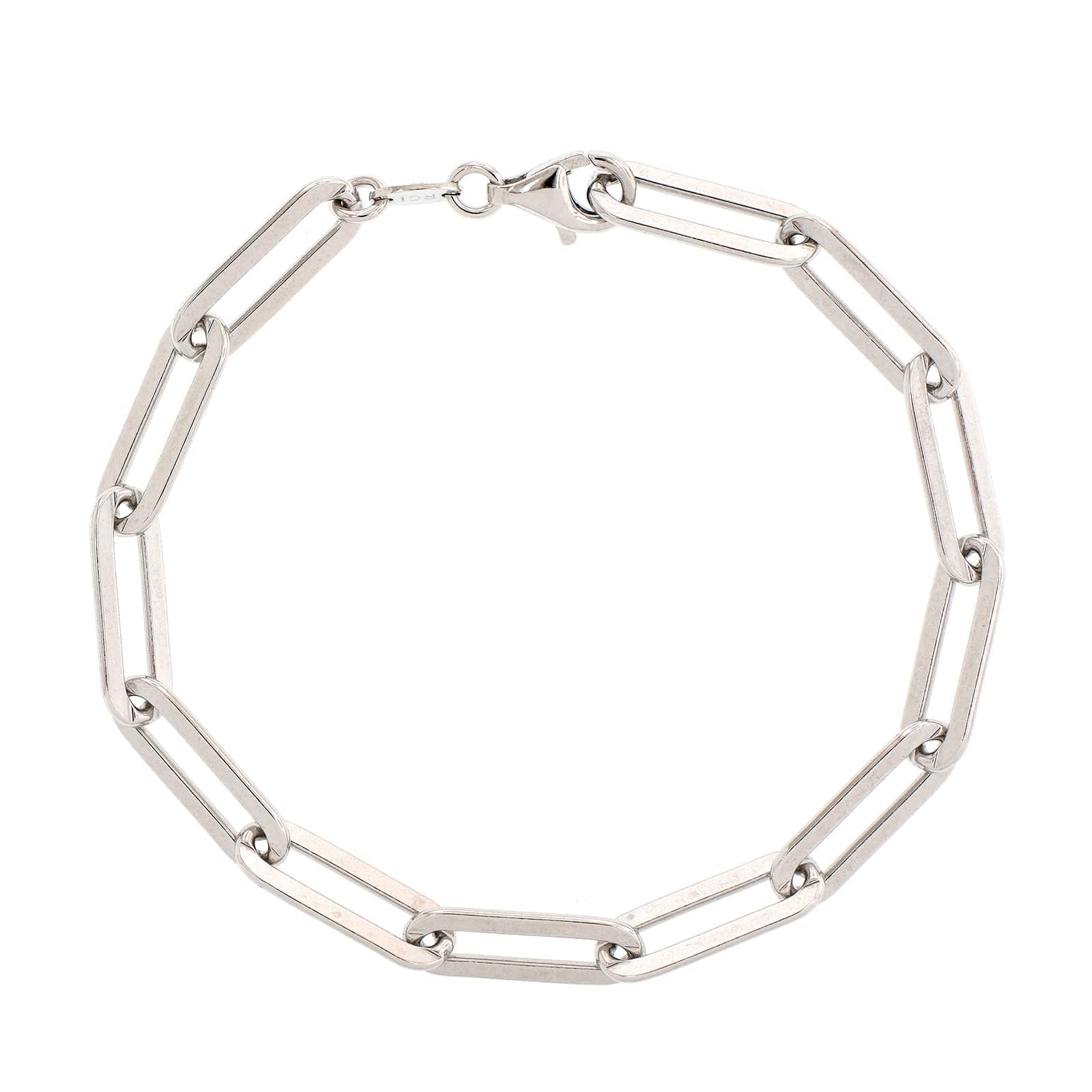 Sterling Silver Flat Paperclip Bracelet