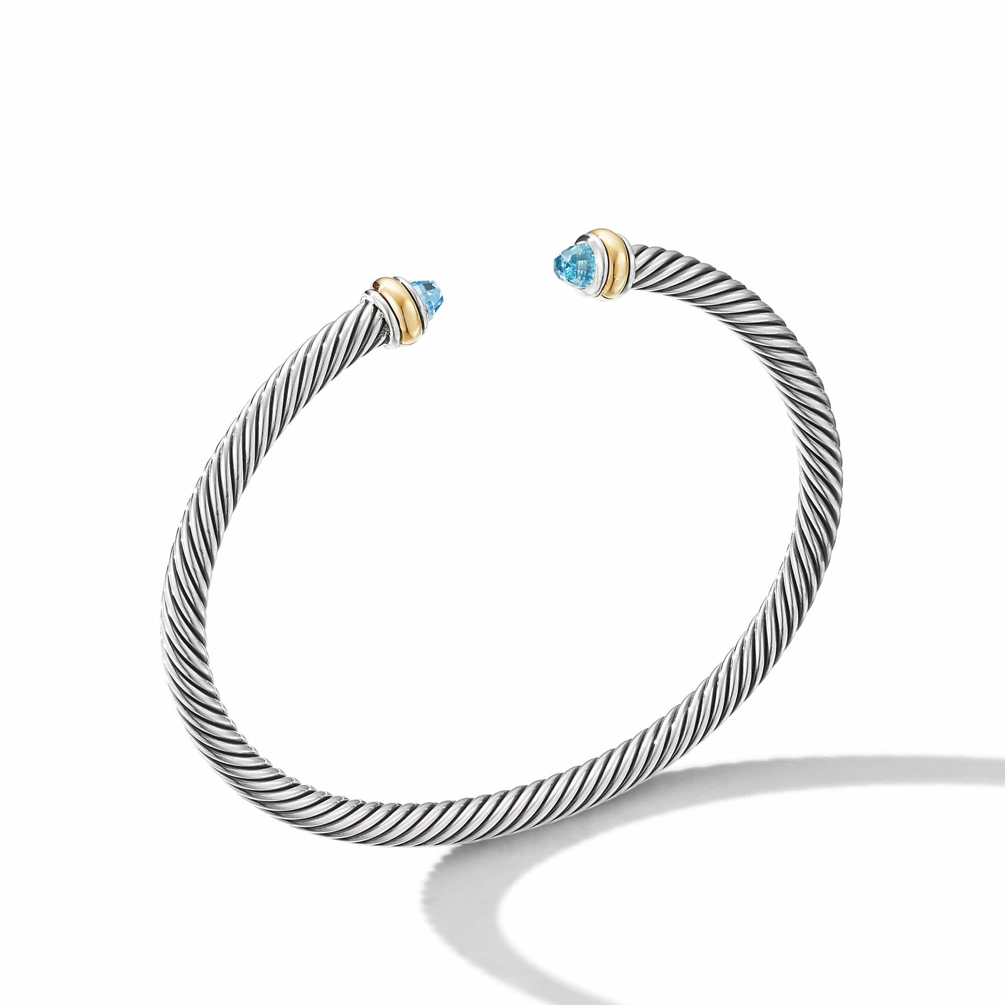 Cable Classic Bracelet with Blue Topaz and 18K Yellow Gold