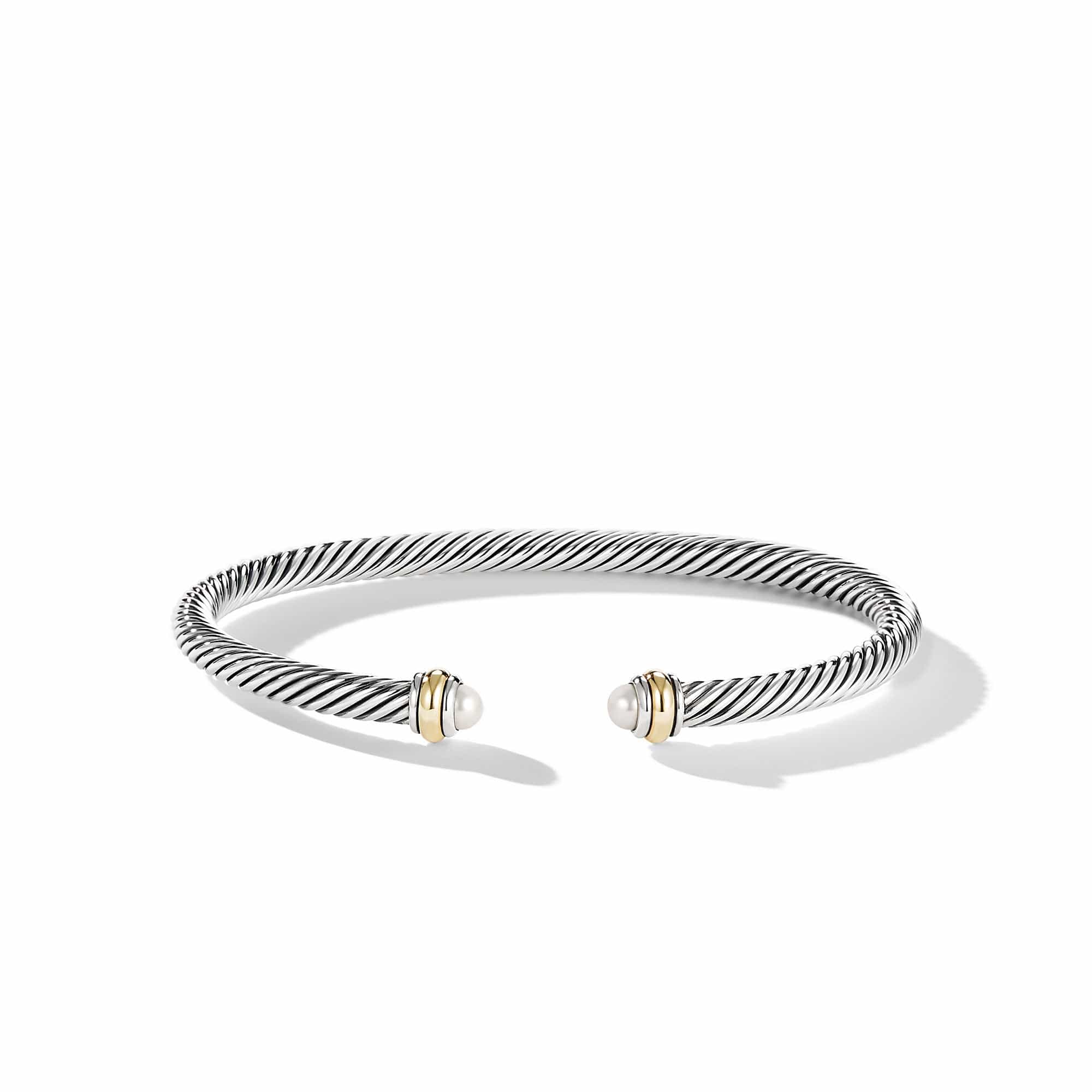 Cable Classic Bracelet with Pearl and 18K Yellow Gold