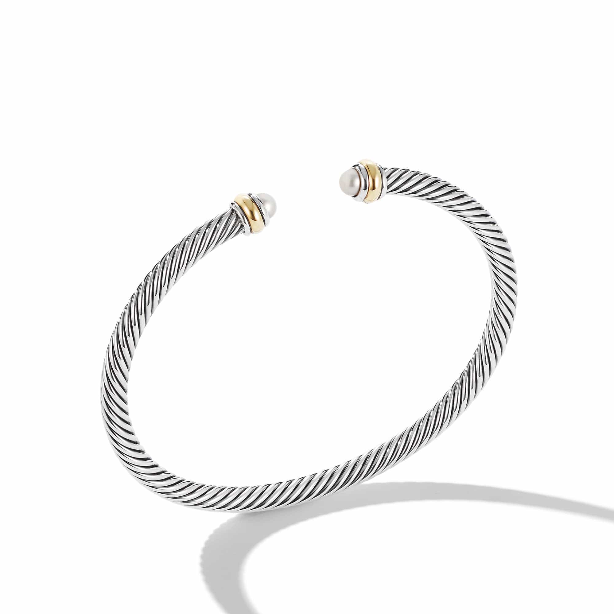 Cable Classic Bracelet with Pearl and 18K Yellow Gold - Image 3