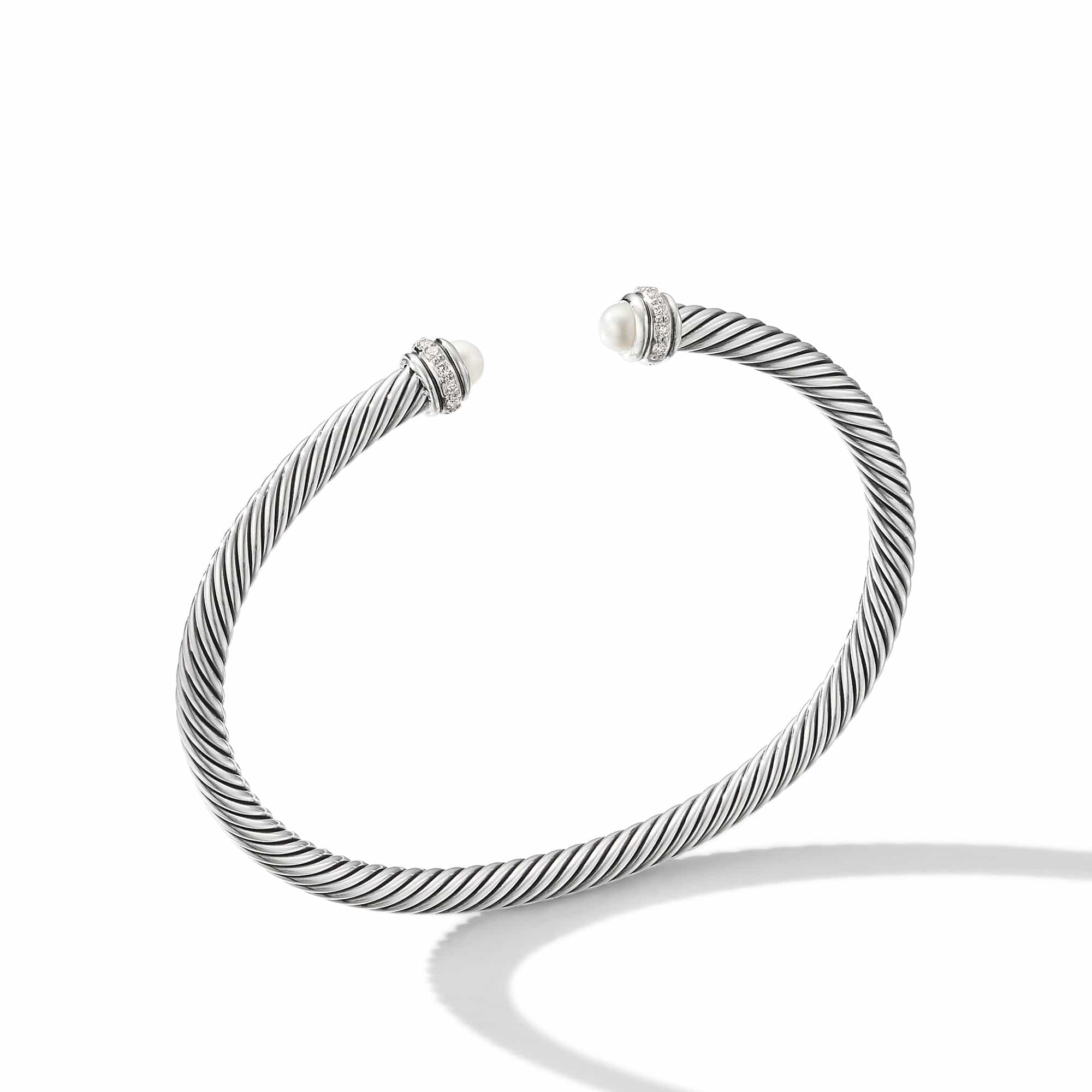 Cable Classic Bracelet with Pearls and Diamonds - Image 3